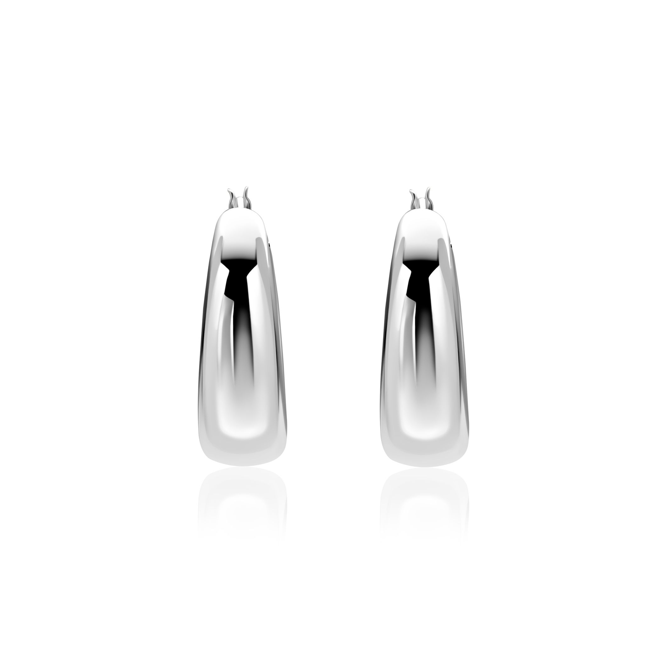 ZINZI zlv. oorringen rond aflopend 22x7.2mm