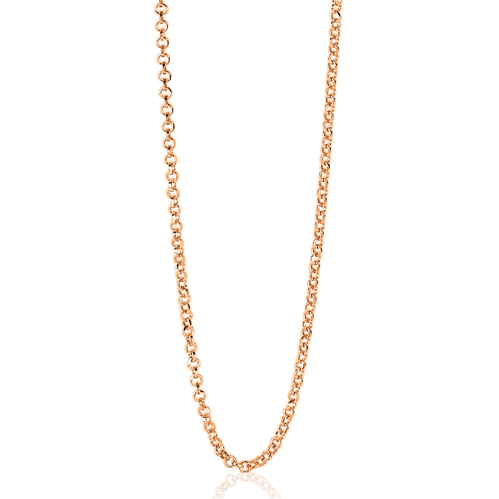ZINZI zlv. jasseron collier 90 cm rosé verguld