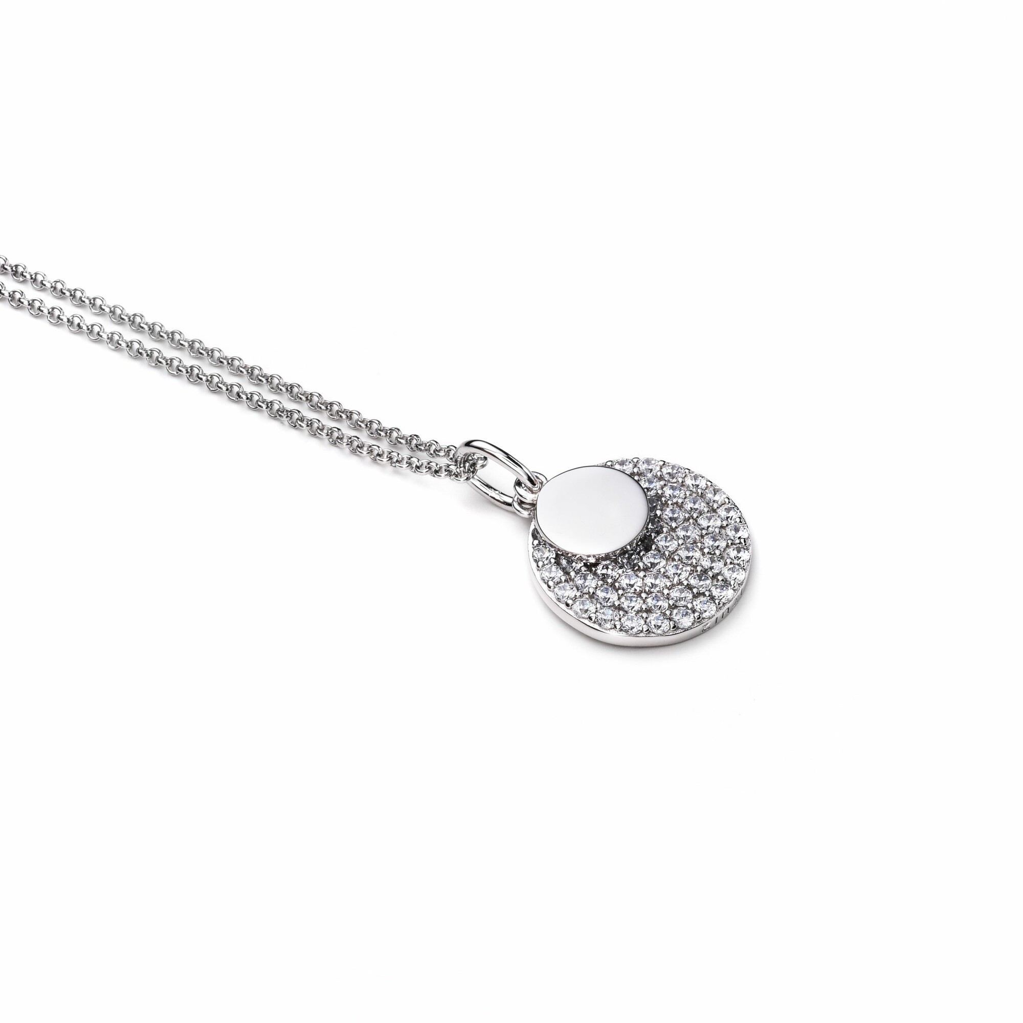 ZINZI Sterling Silver Necklace 45cm with Pendant Circle ZIC1572
