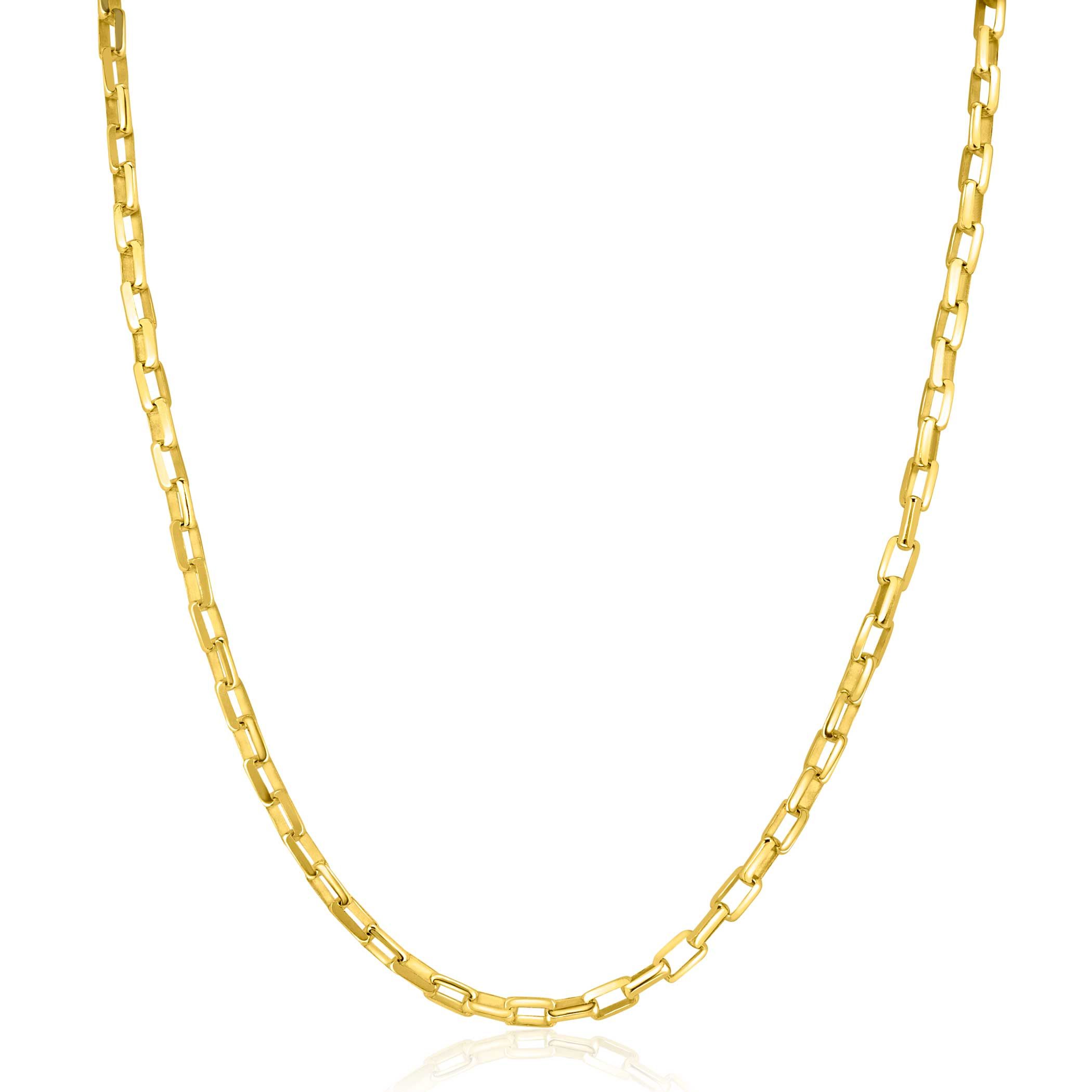 ZINZI gold plated silver necklace with Venetian links 3mm wide 42-45cm ZIC2587