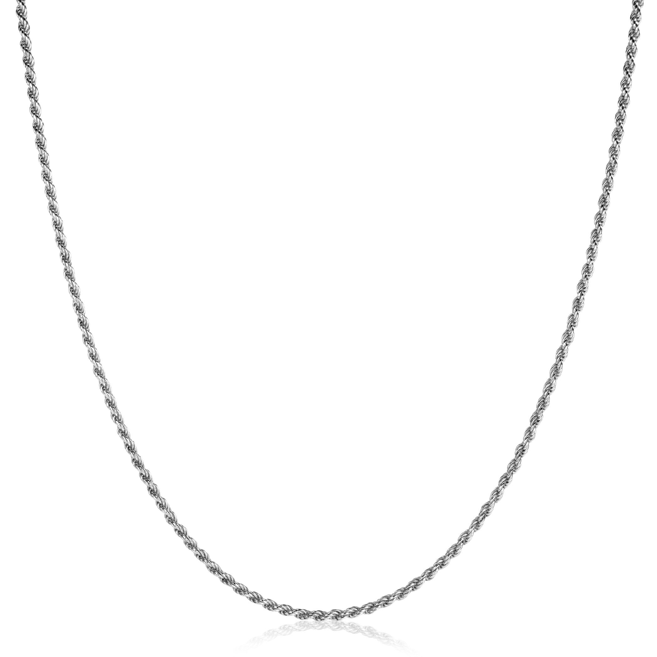 45cm ZINZI Sterling Silver Rope Necklace ZILC-K45