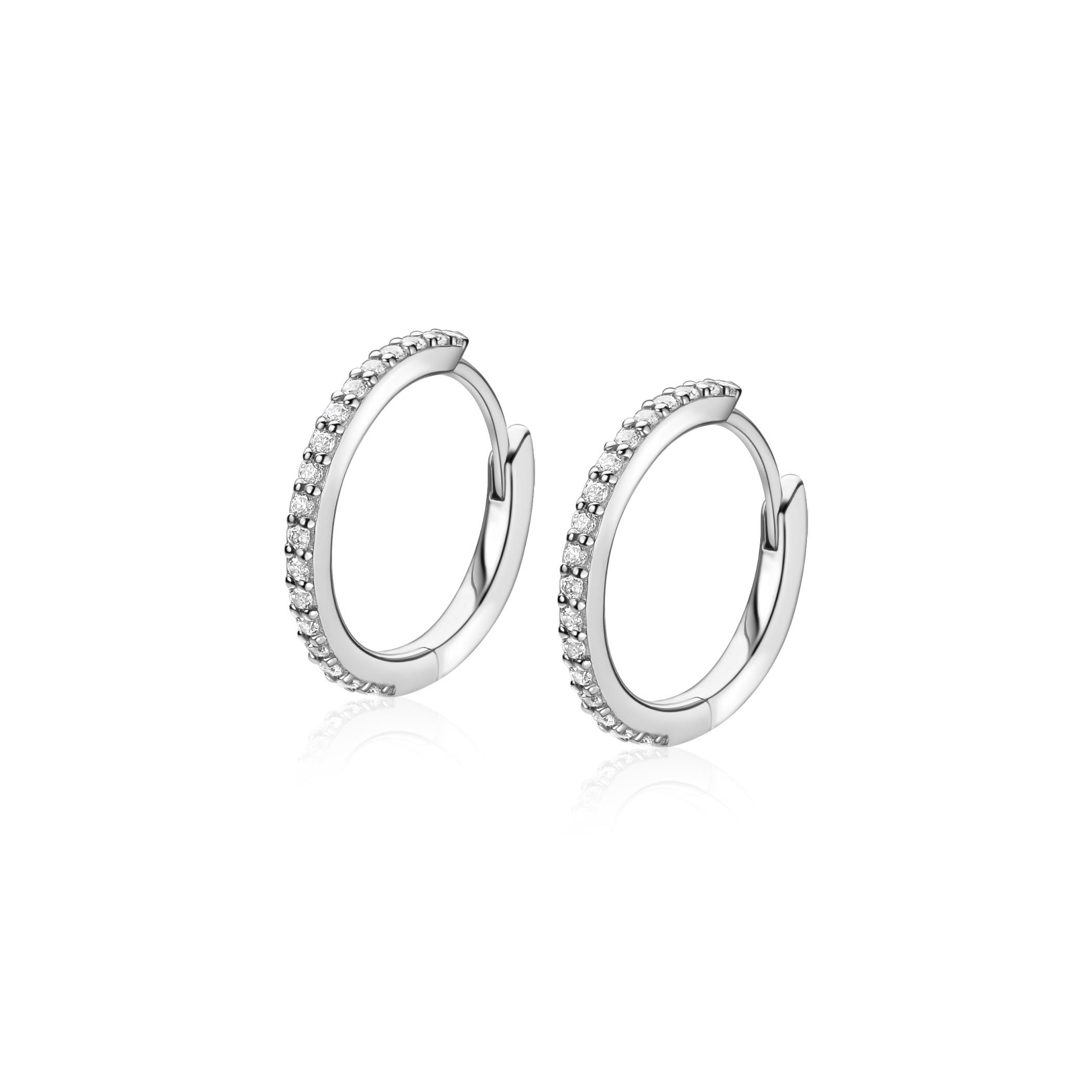 ZINZI zlv. klapcreolen met zirconia's 13x1.6mm