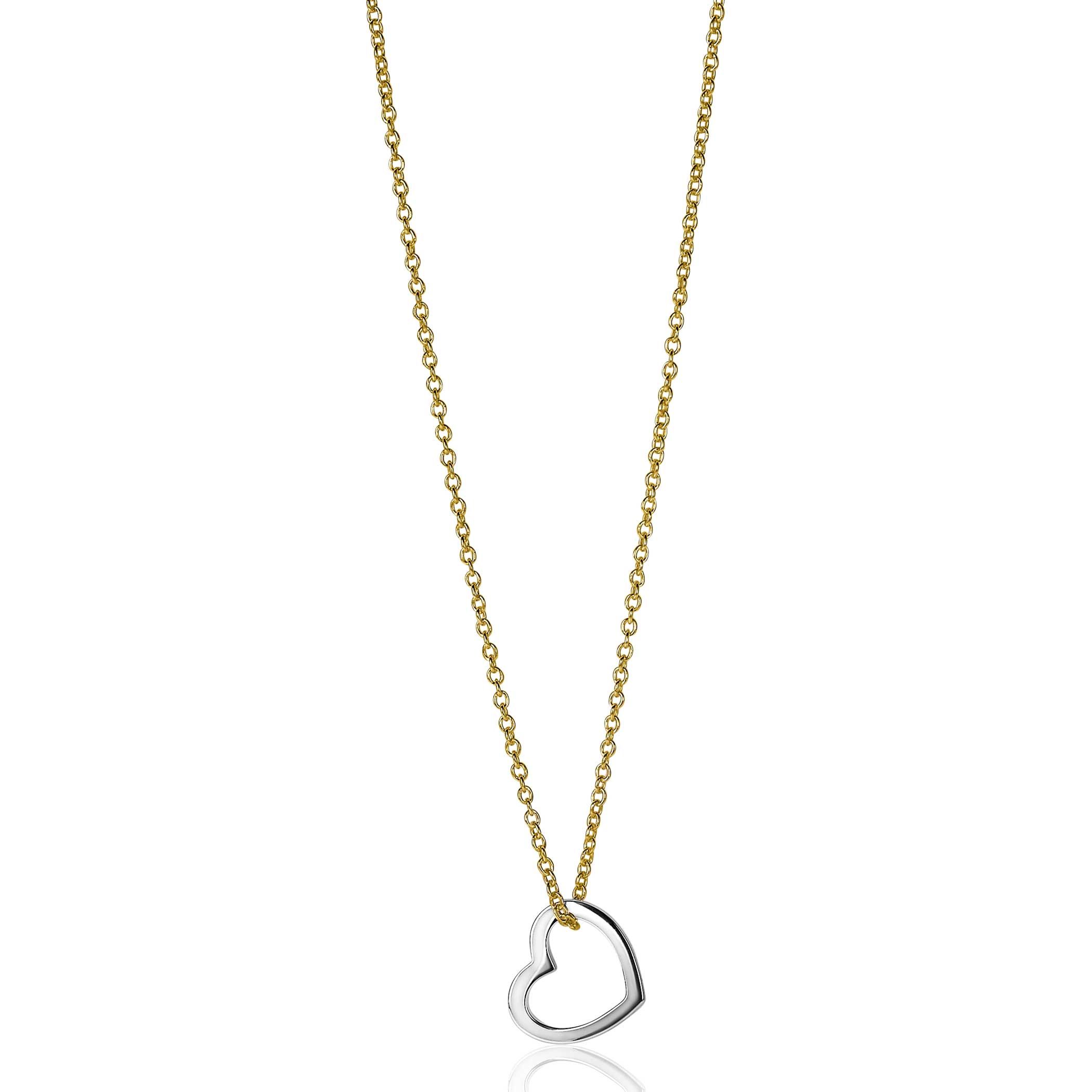 12mm ZINZI Sterling Silver Pendant Open Heart ZIH2197 (excl. necklace)