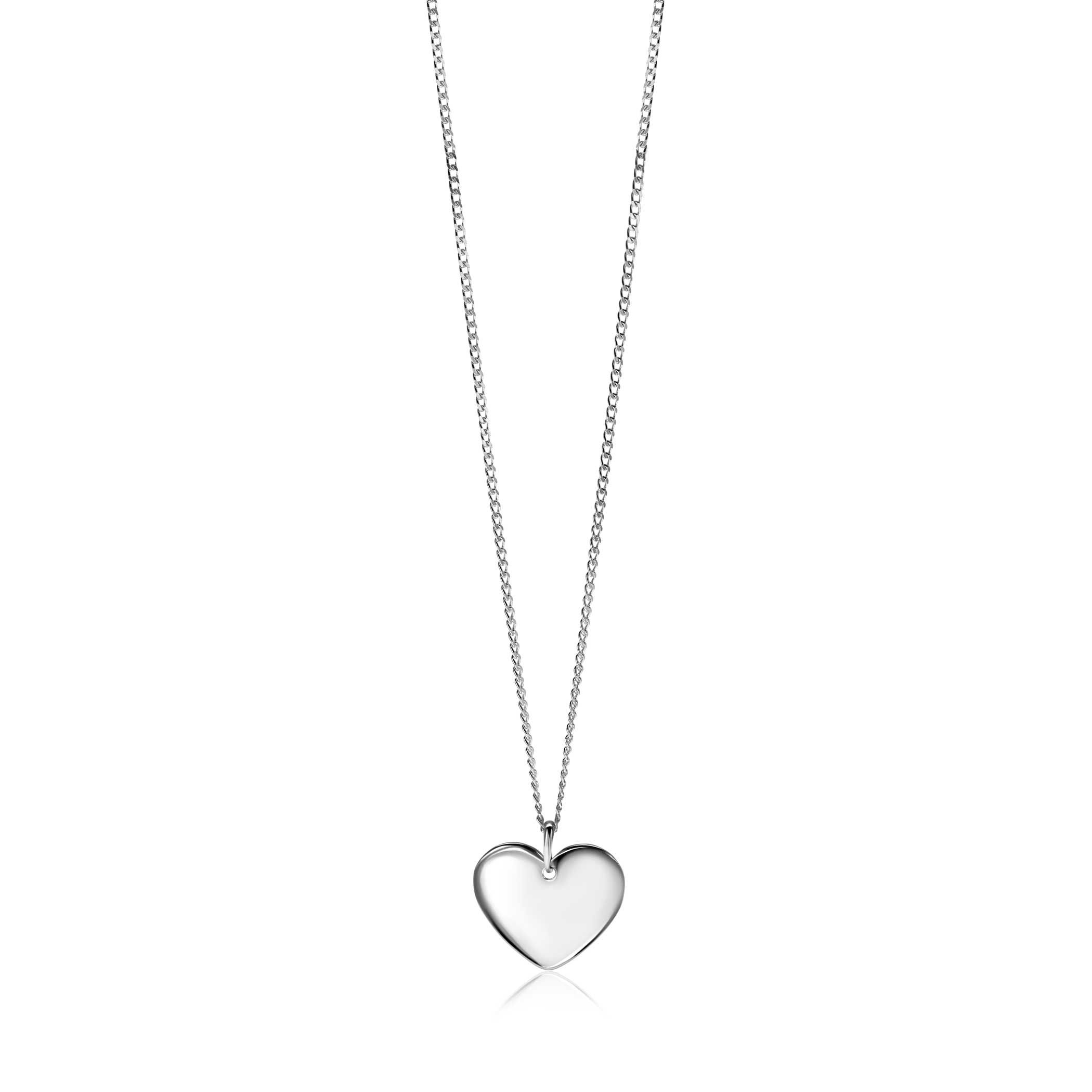 20mm ZINZI silver smooth heart pendant for engraving ZIH2346-20 (without chain)