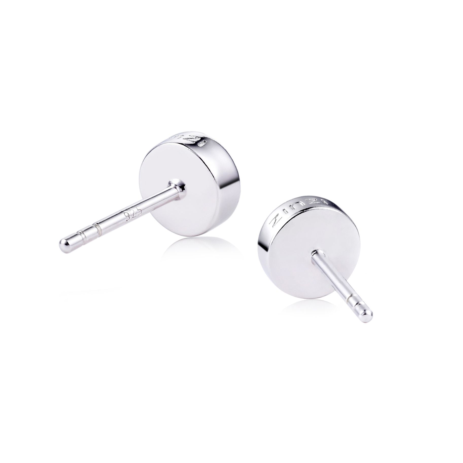 6mm ZINZI Sterling Silver Stud Earrings Round White ZIO1376Z