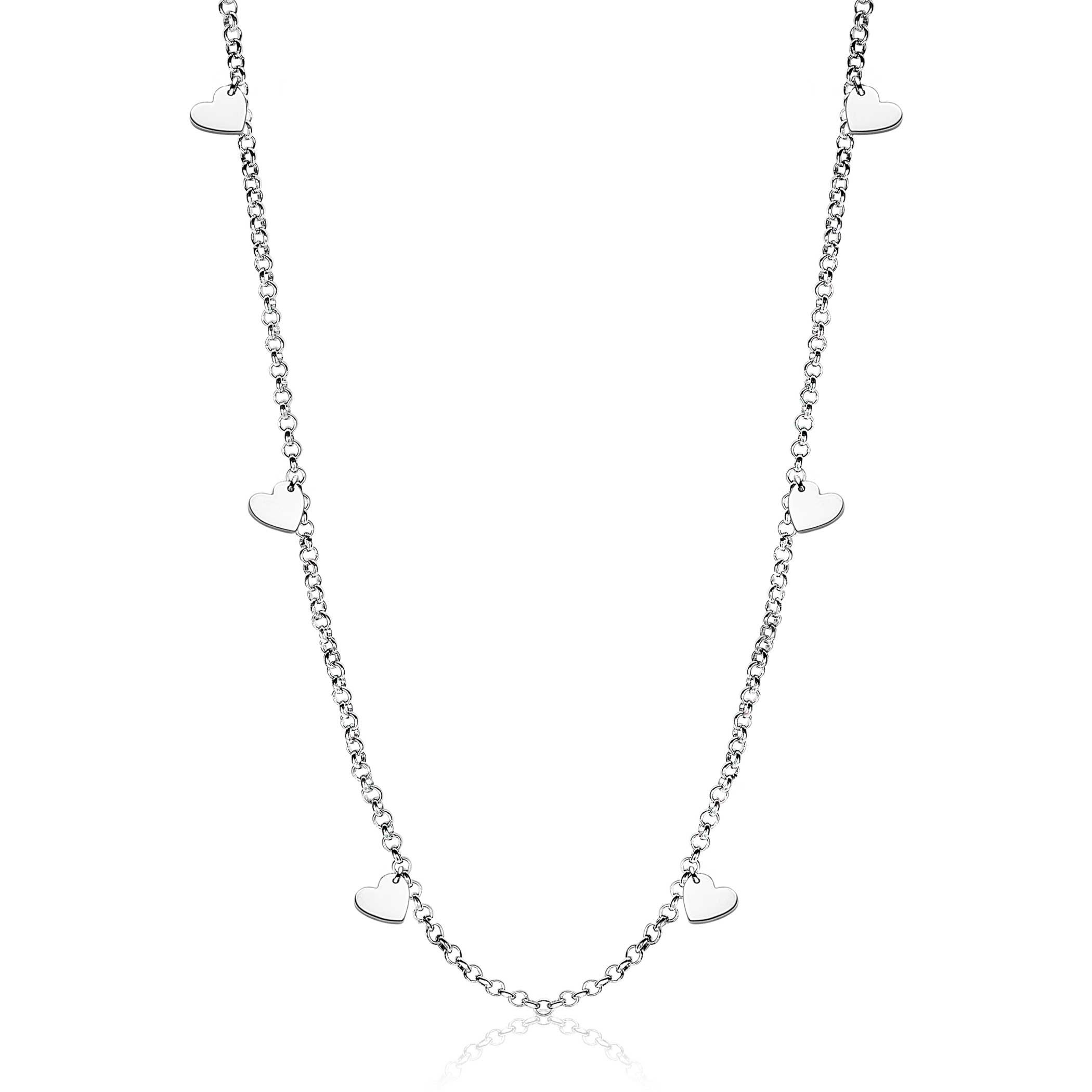 ZINZI Sterling Silver Fantasy Necklace Heart 40-45cm ZIC1677