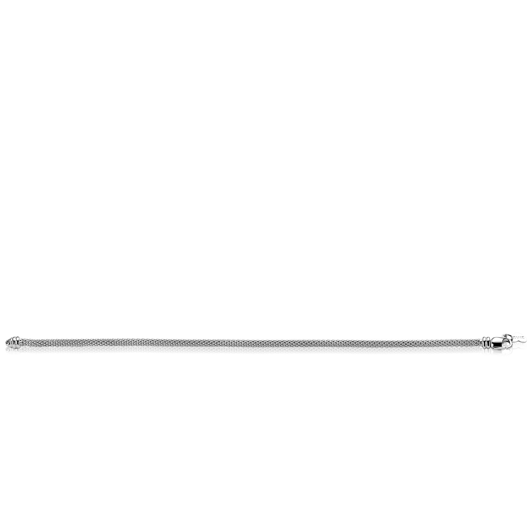 ZINZI zlv. armband fijne popcorn 3mm