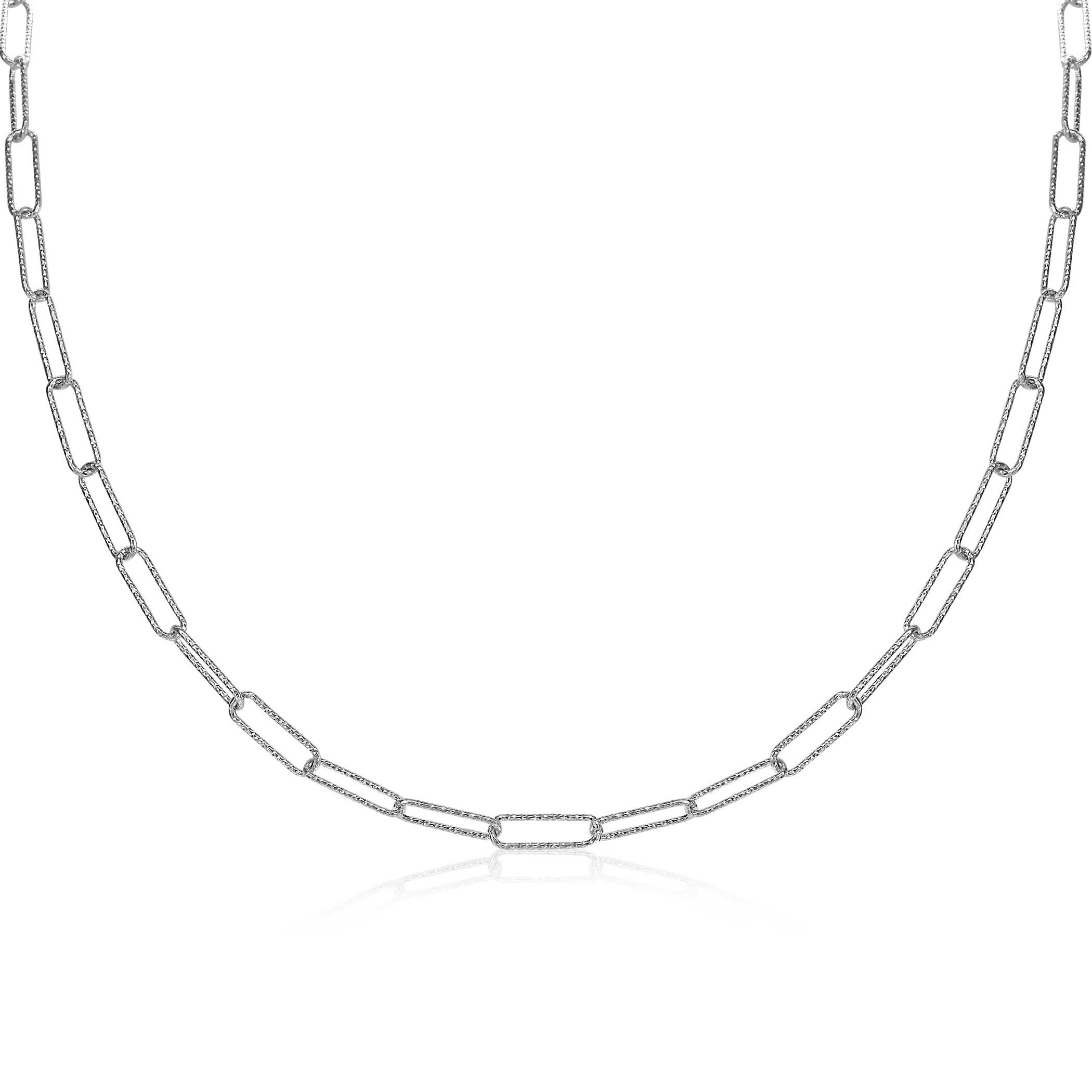 ZINZI Sterling Silver Chain Necklace Trendy Paperclip width 3,4mm 45cm ZIC1992