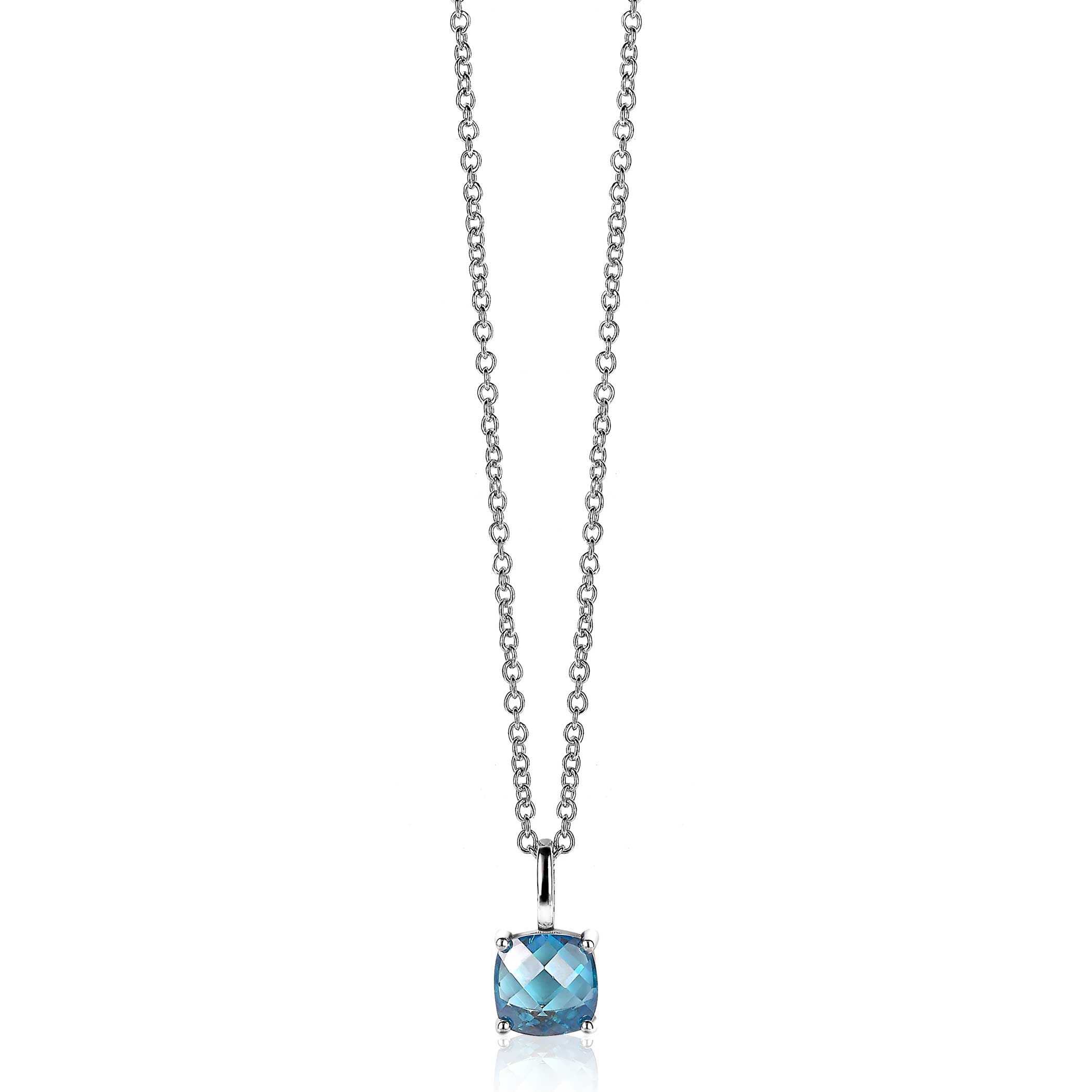 ZINZI Sterling Silver Pendant Square Turquoise ZIH2073T