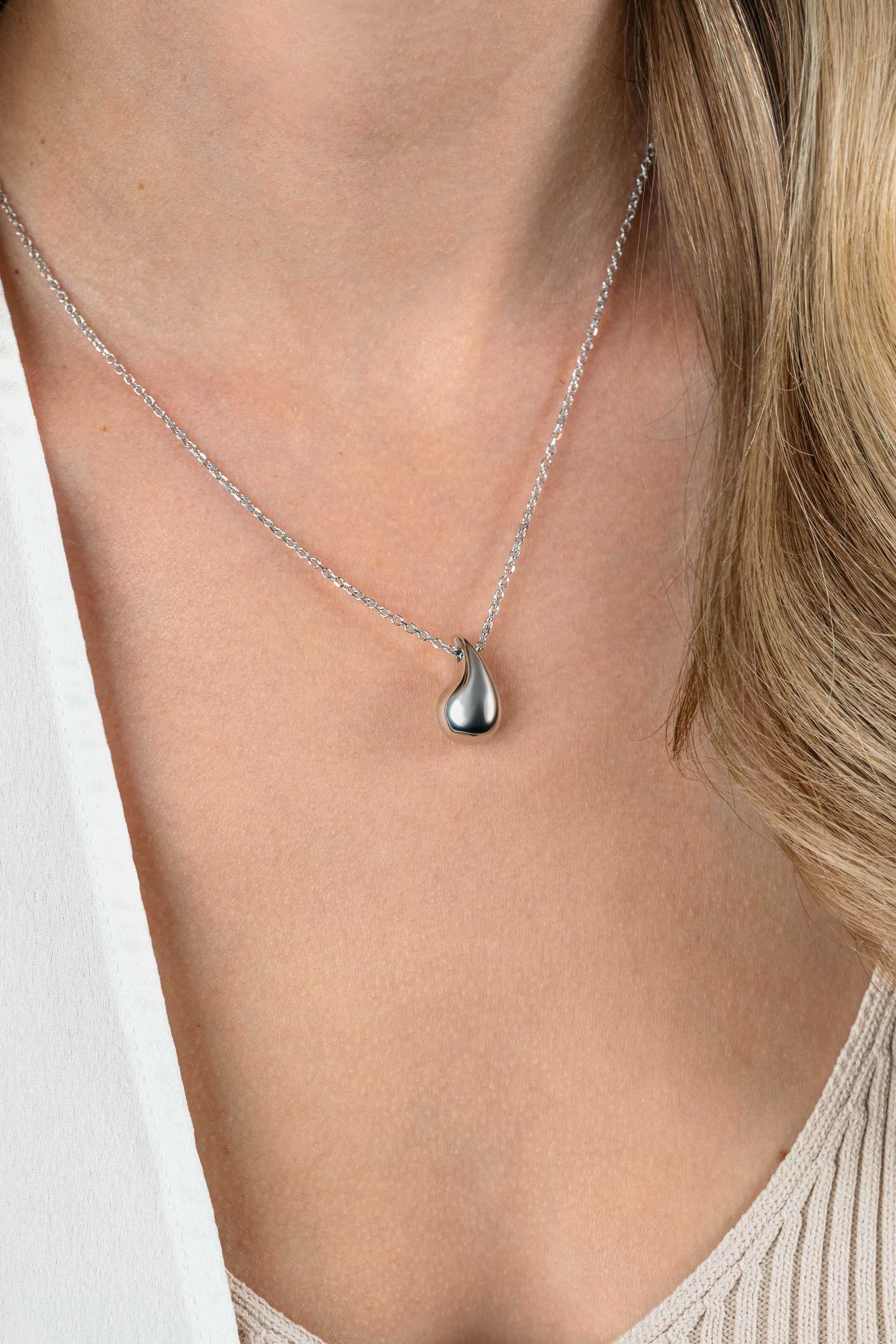 ZINZI silver jasseron necklace 42-45cm with organically shaped pendant 18mm ZIC2636