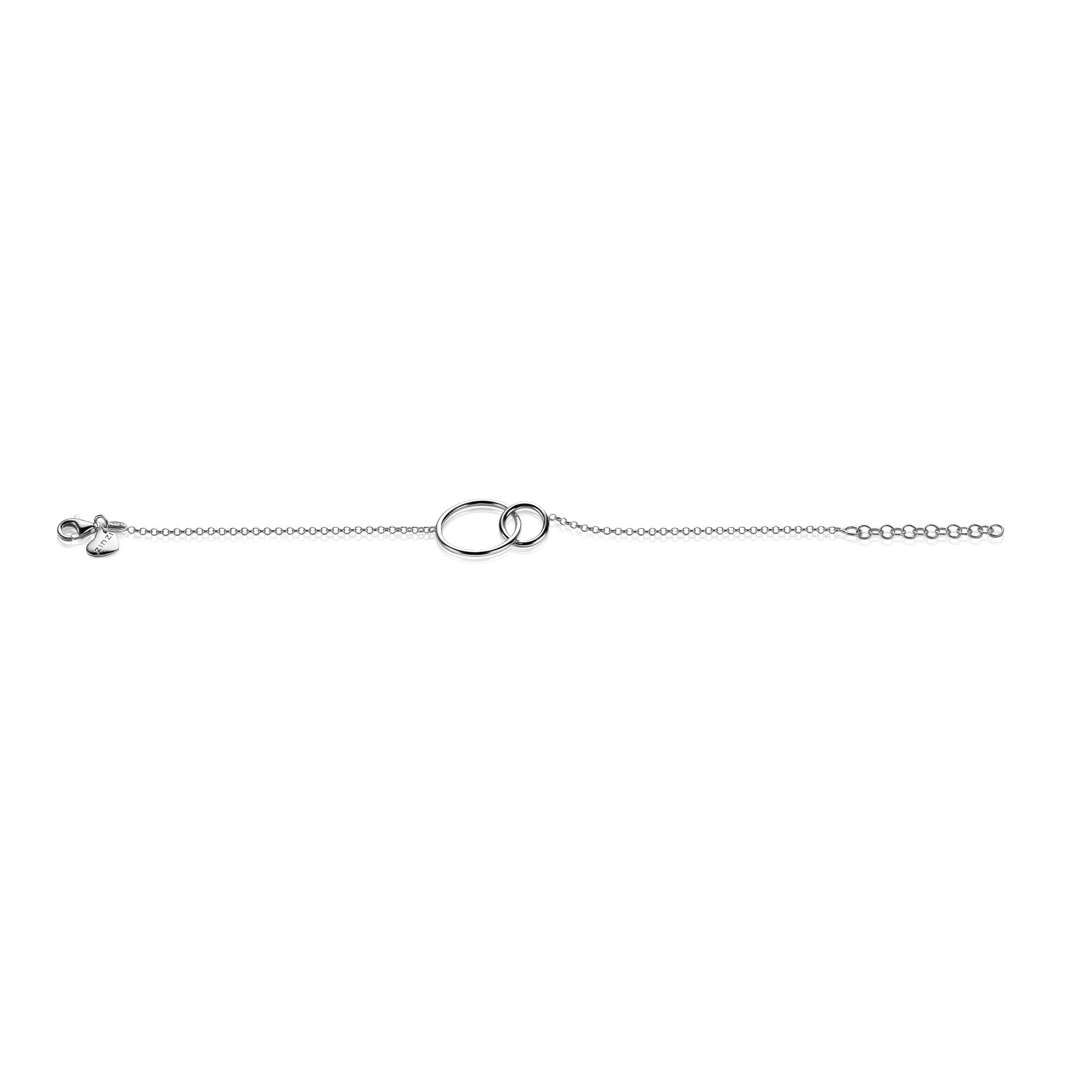 ZINZI Sterling Silver Bracelet with 2 Connected Circles 16-19cm ZIA1278