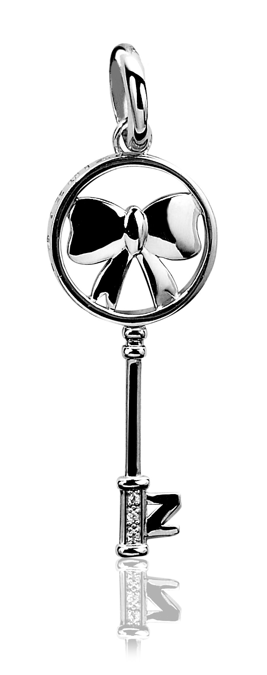ZINZI Sterling Silver Pendant Key White ZIH926
