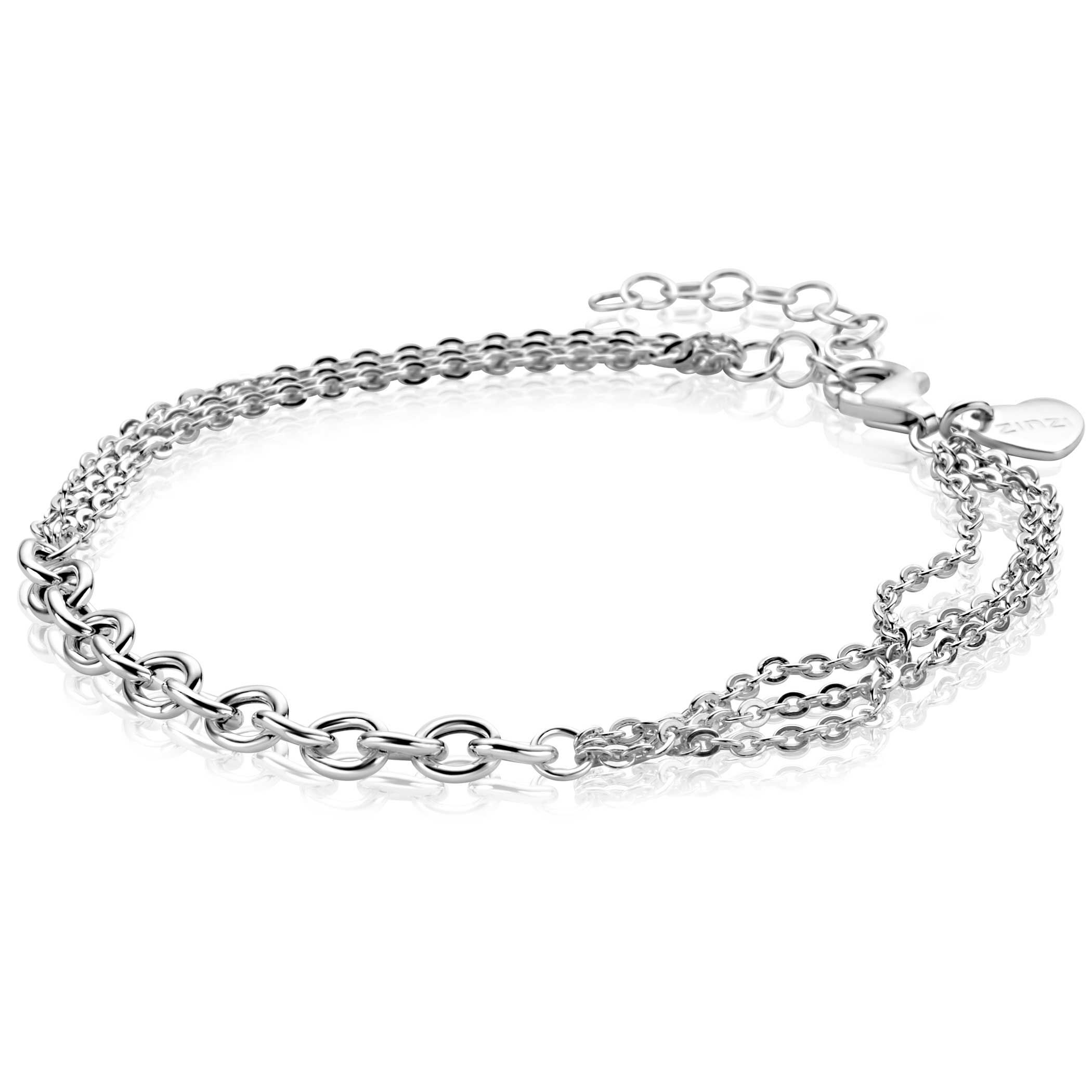 ZINZI zlv. armband multi look ovale schakels