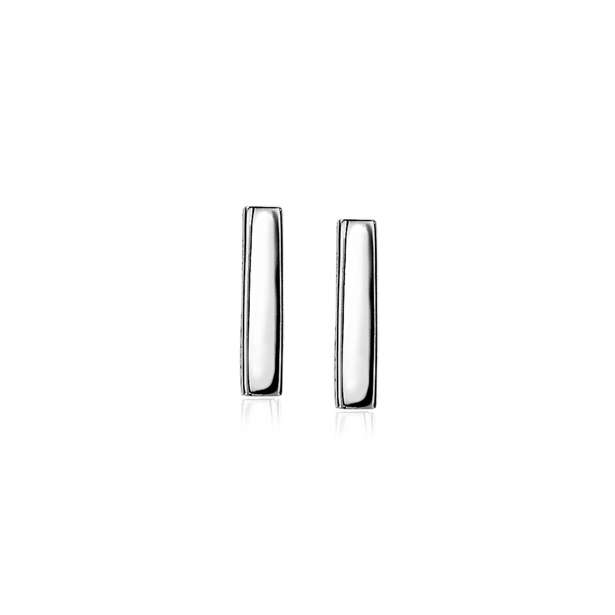 12mm ZINZI Sterling Silver Stud Earrings Bar ZIO1384
