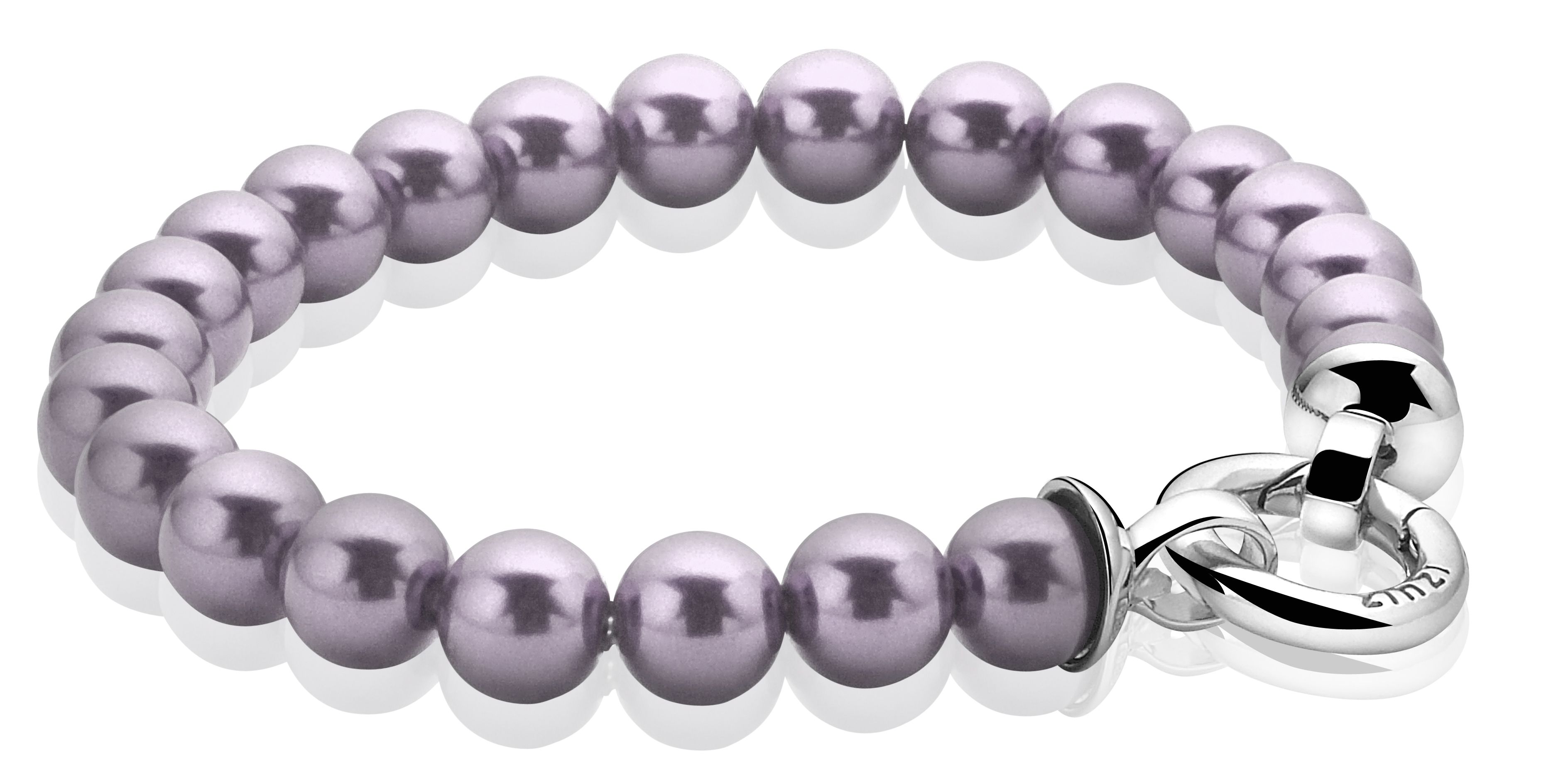 ZINZI Sterling Silver Pearl Bracelet Purple with Clasp 20cm ZIA401P-S