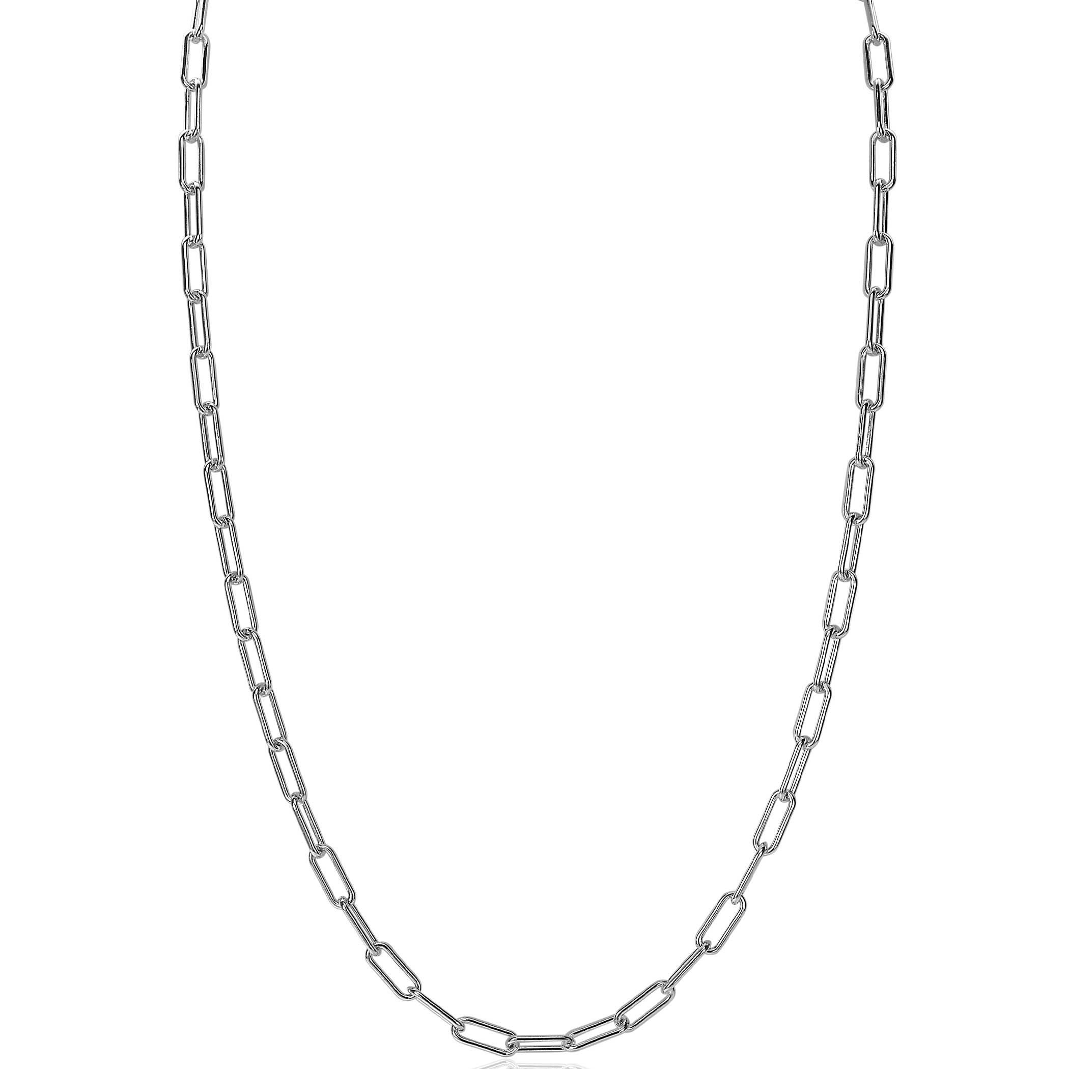 ZINZI Sterling Silver Paperclip Chain Necklace 45cm ZIC2202