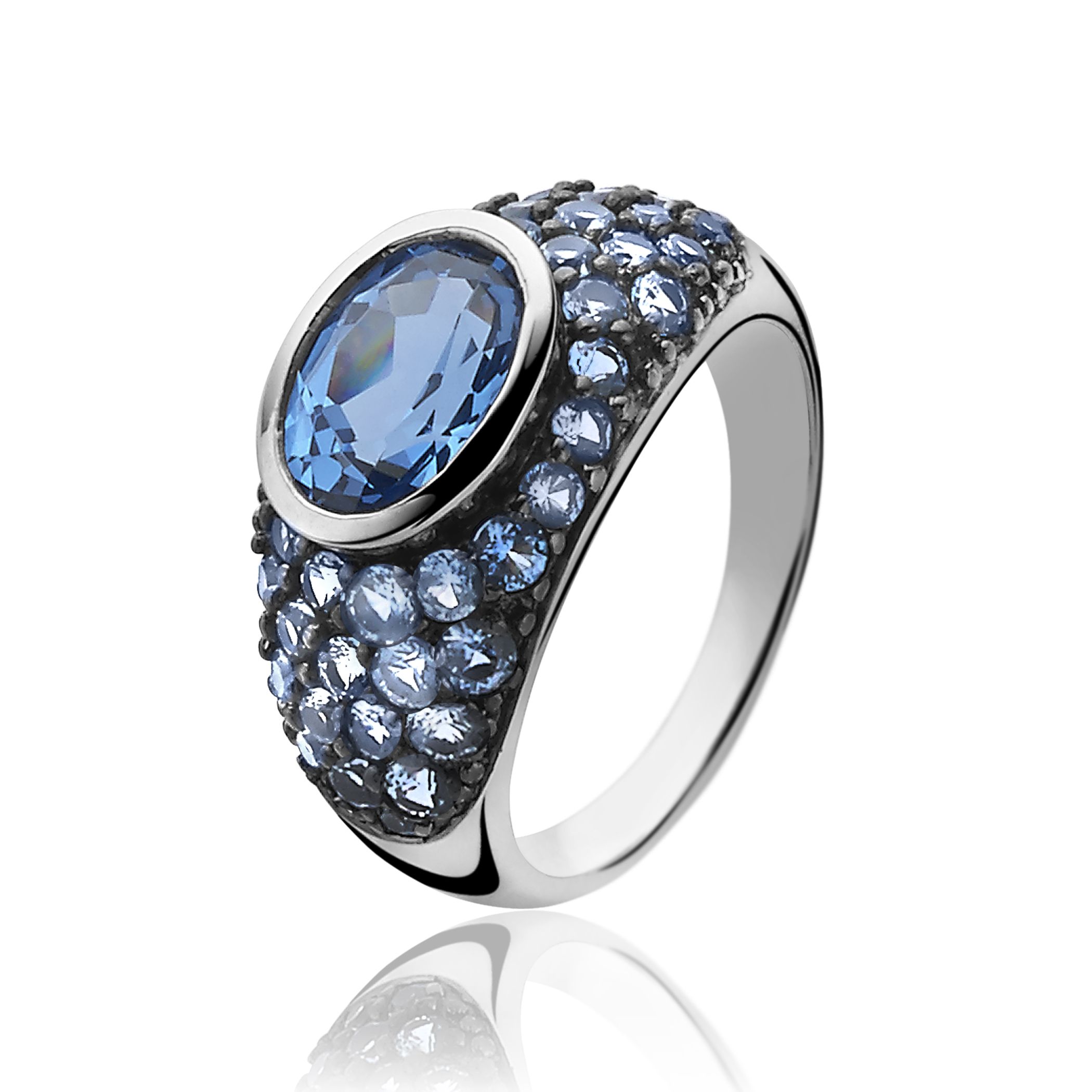 ZINZI Sterling Silver Ring Blue ZIR1045B