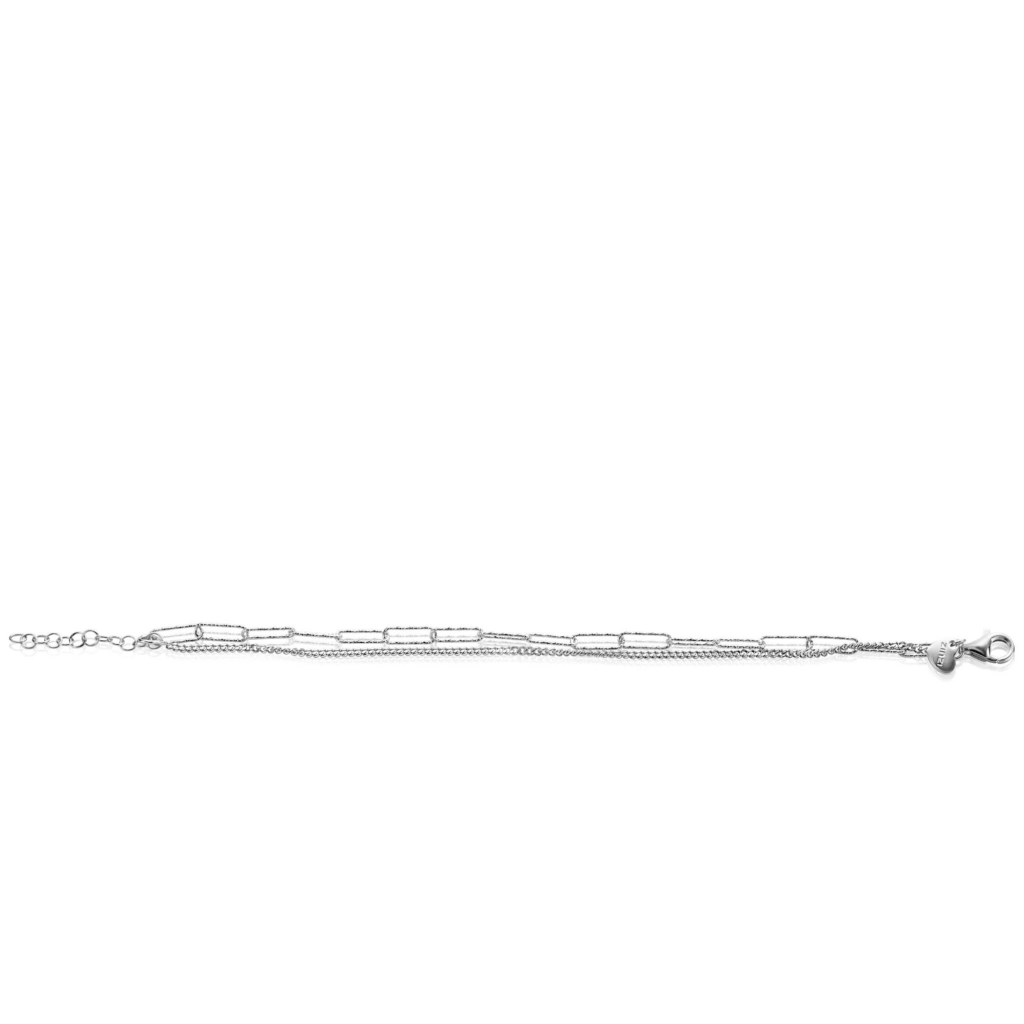 ZINZI Sterling Silver Multi-look Bracelet Curb and Paperclip Chains ZIA2367