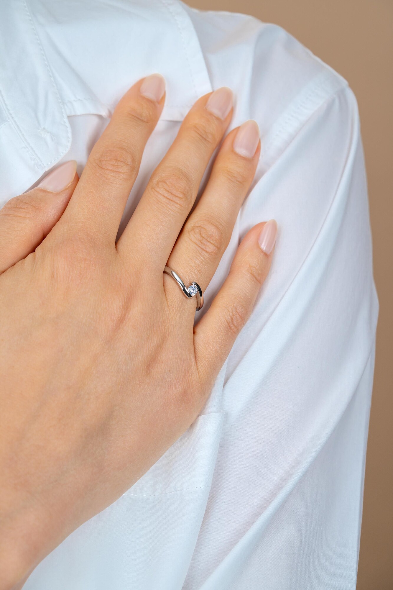 ZINZI zlv. ring slagmodel met zirconia mt.56