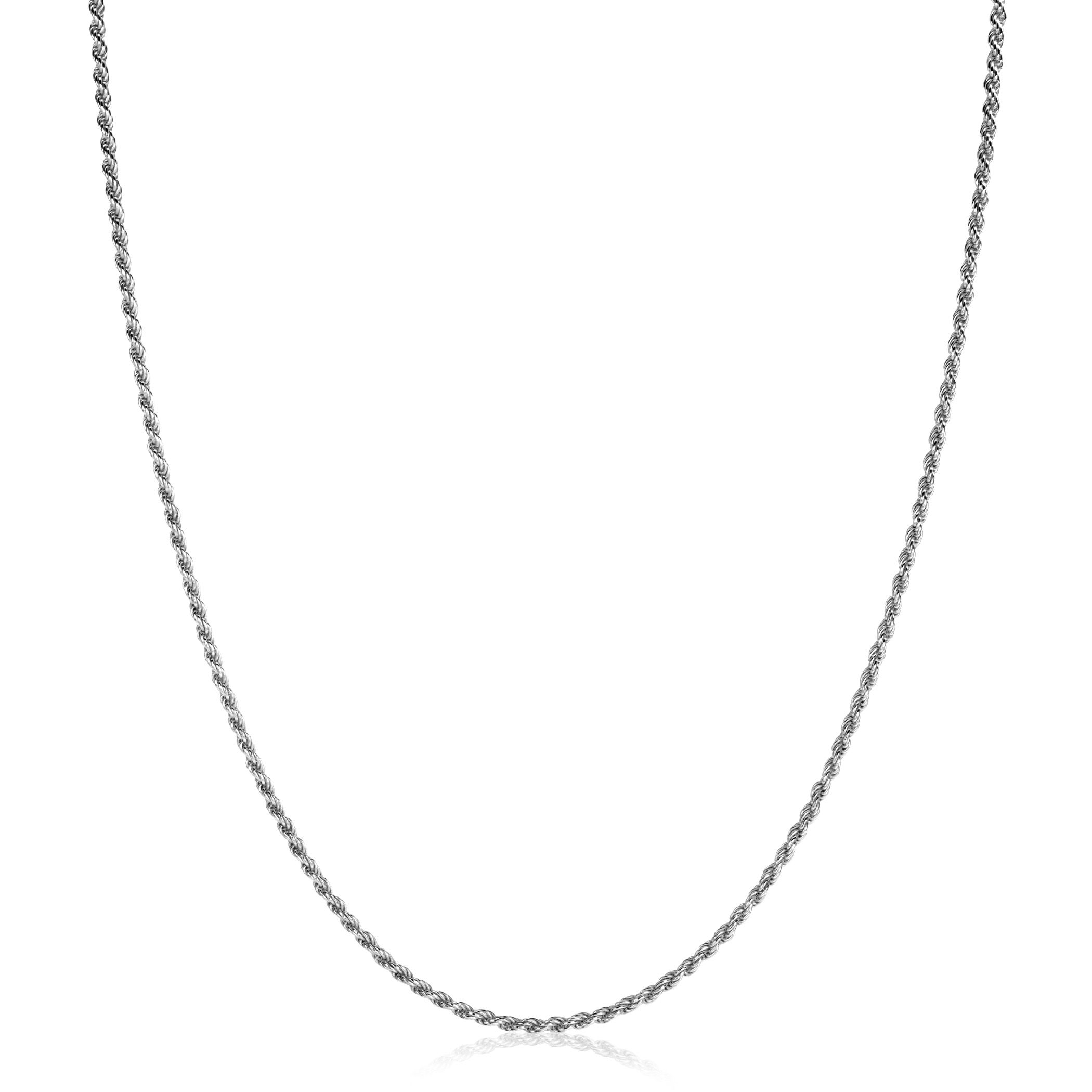 45cm ZINZI Sterling Silver Rope Necklace ZILC-K45