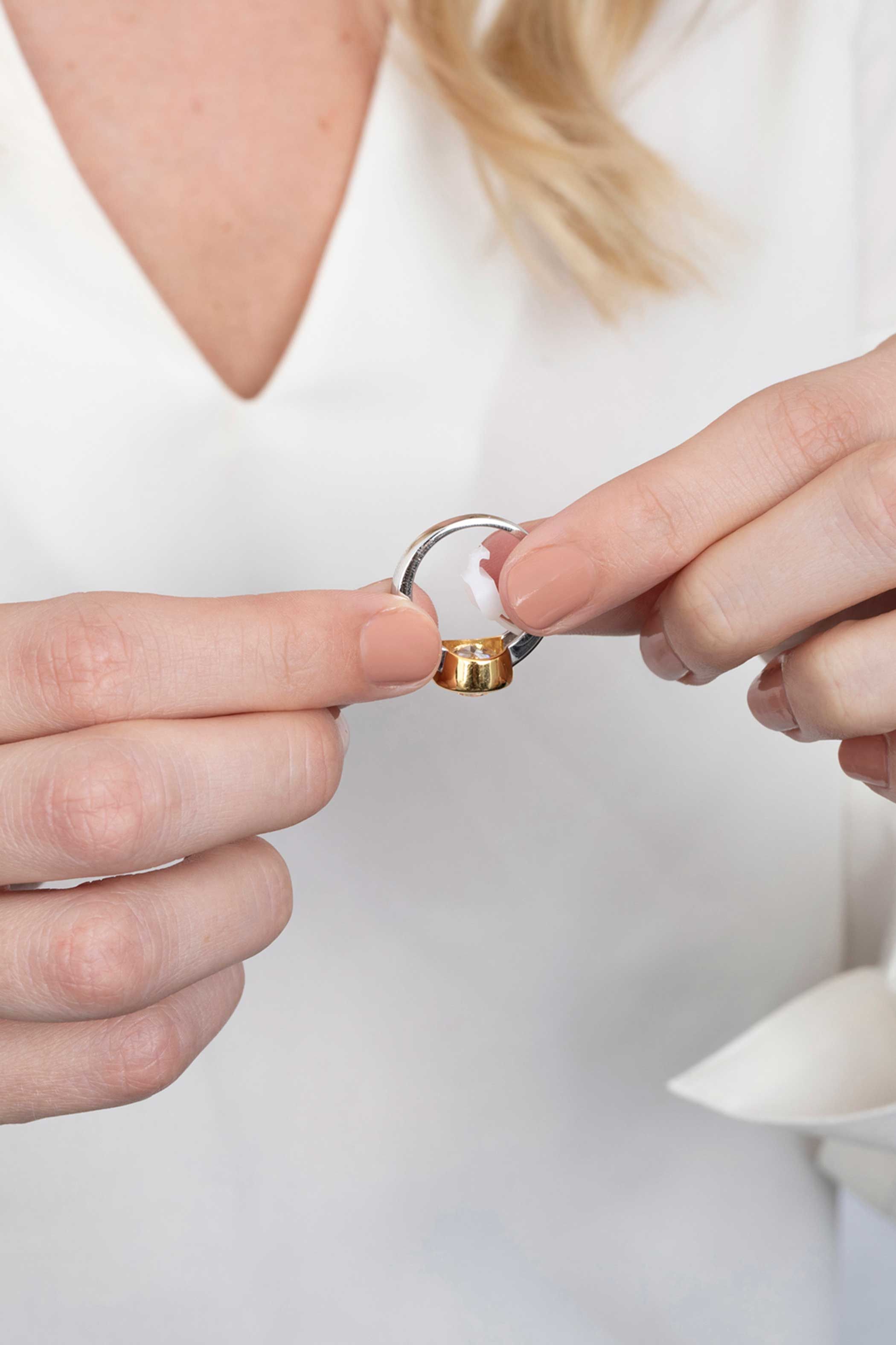 ZINZI Gold Plated Sterling Silver Exchangeable Ring Round ZIR2