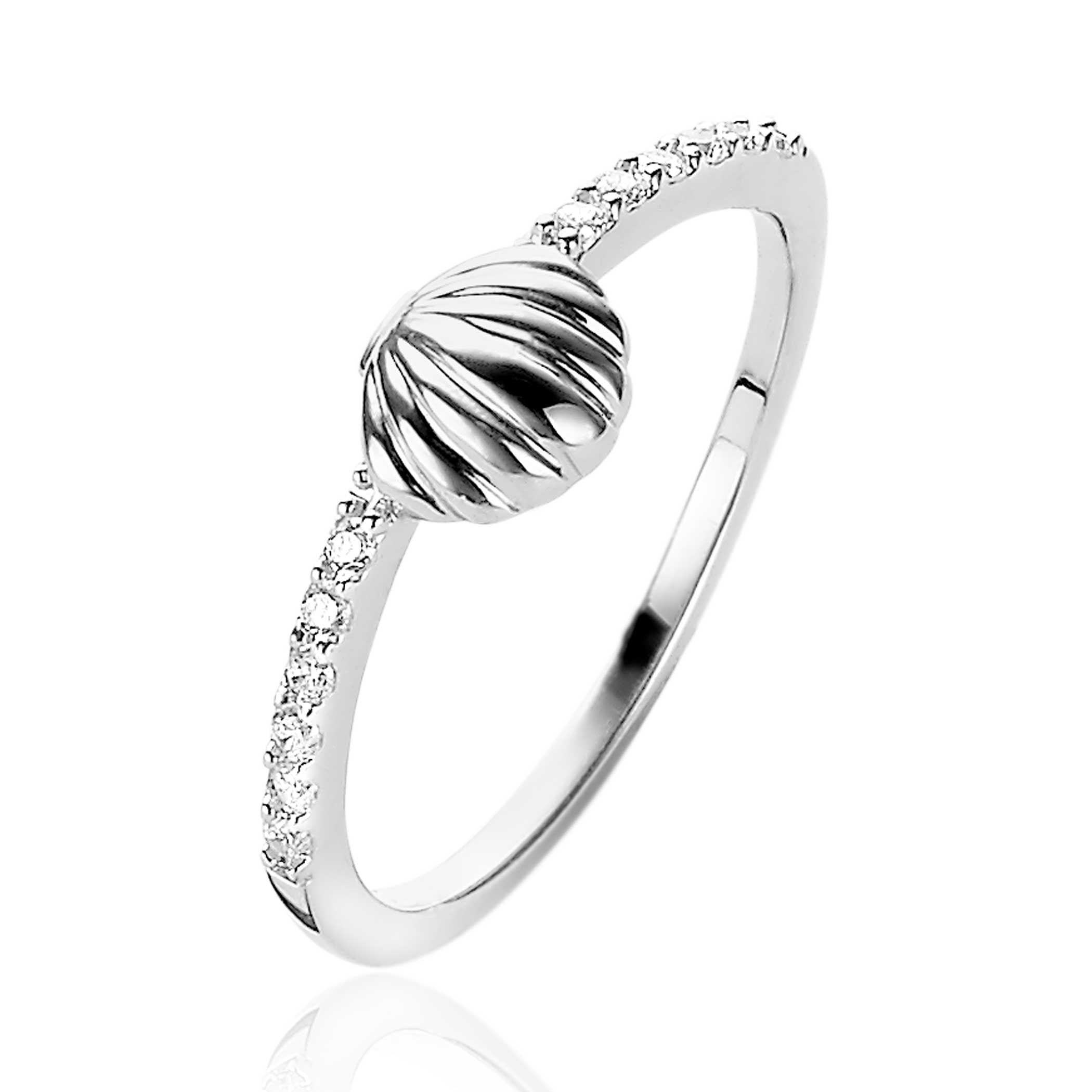 ZINZI Sterling Silver Ring Seashell White ZIR1885