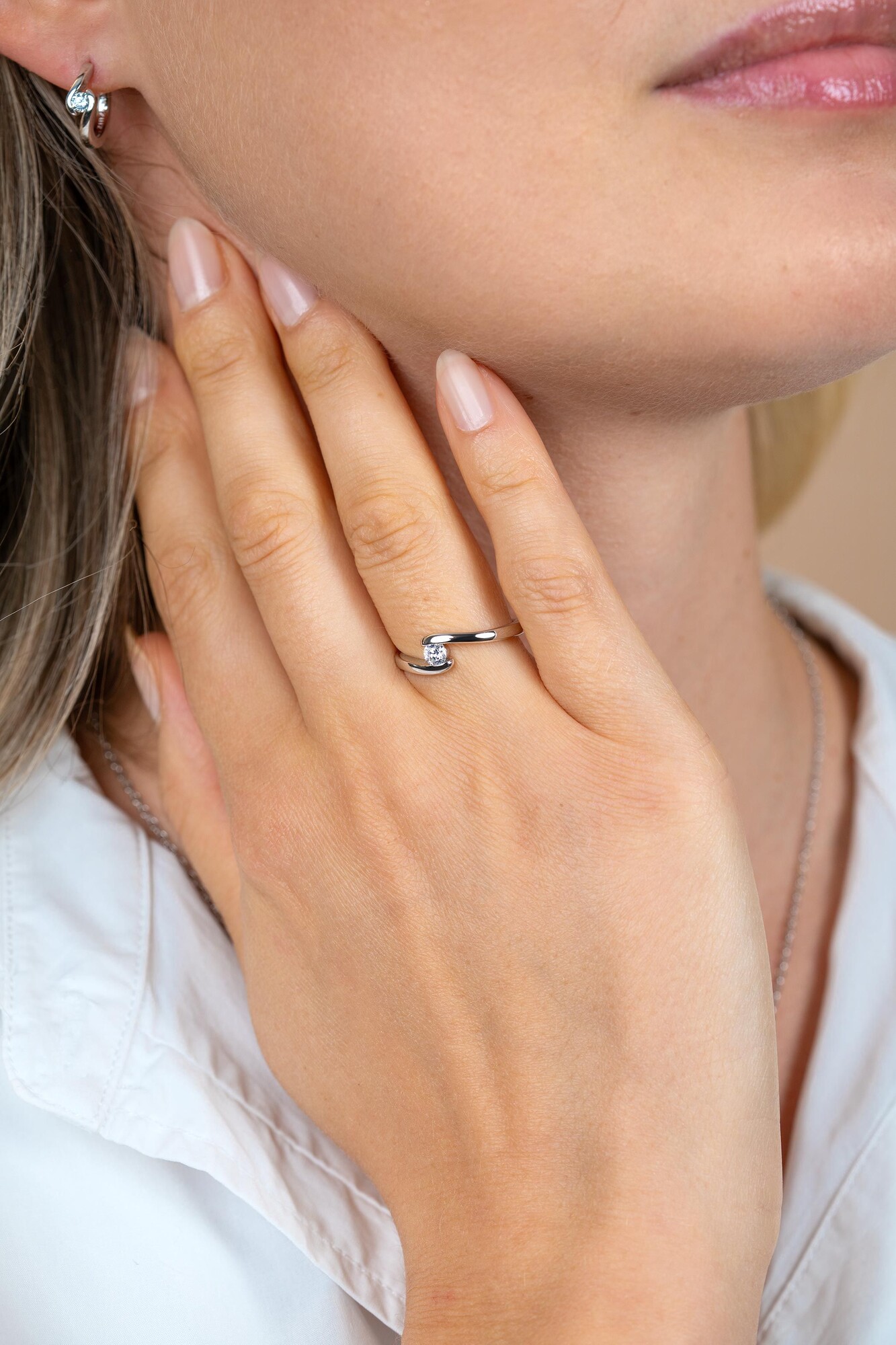 ZINZI zlv. ring slagmodel met zirconia mt.56