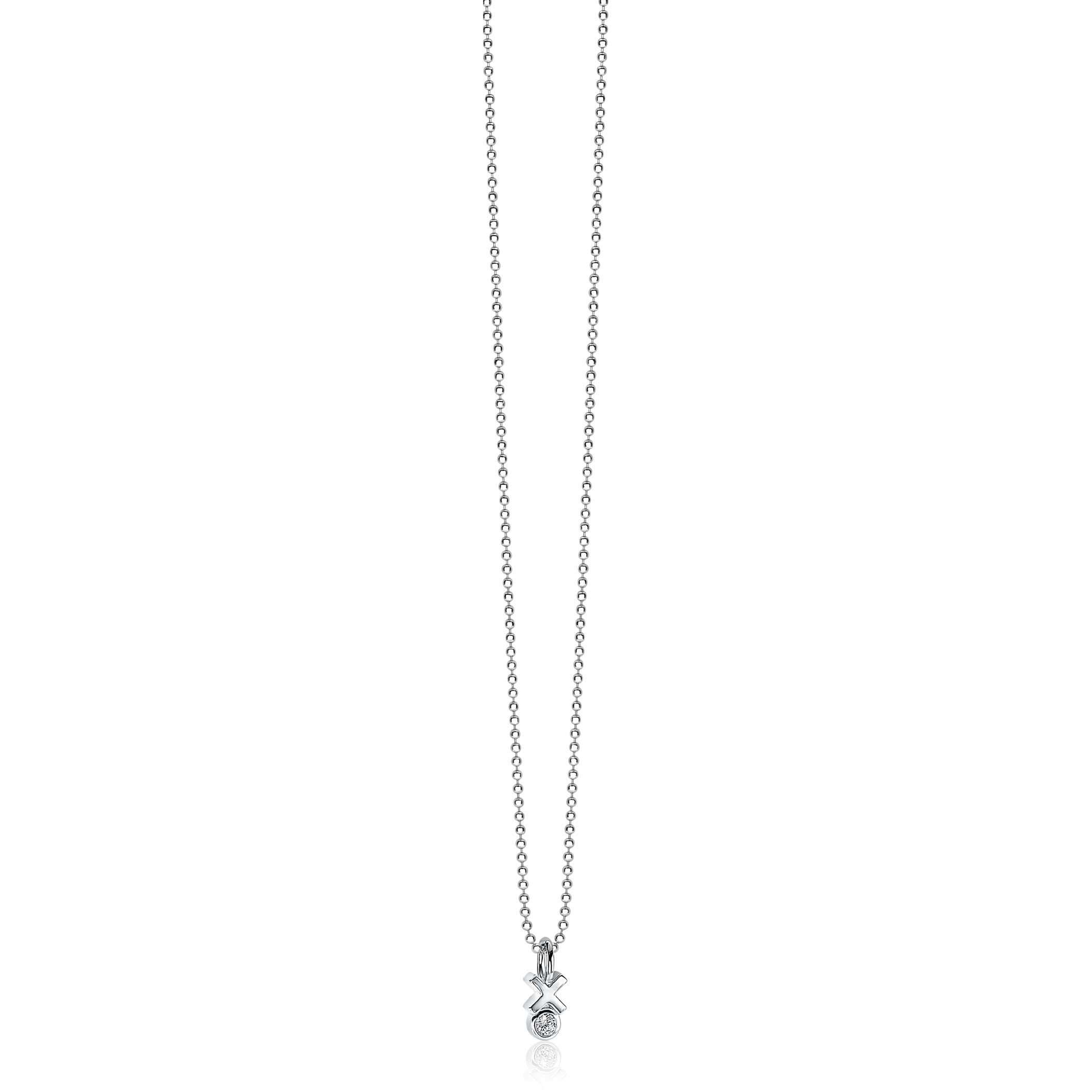 ZINZI Sterling Silver Pendant XO White ZIH1821