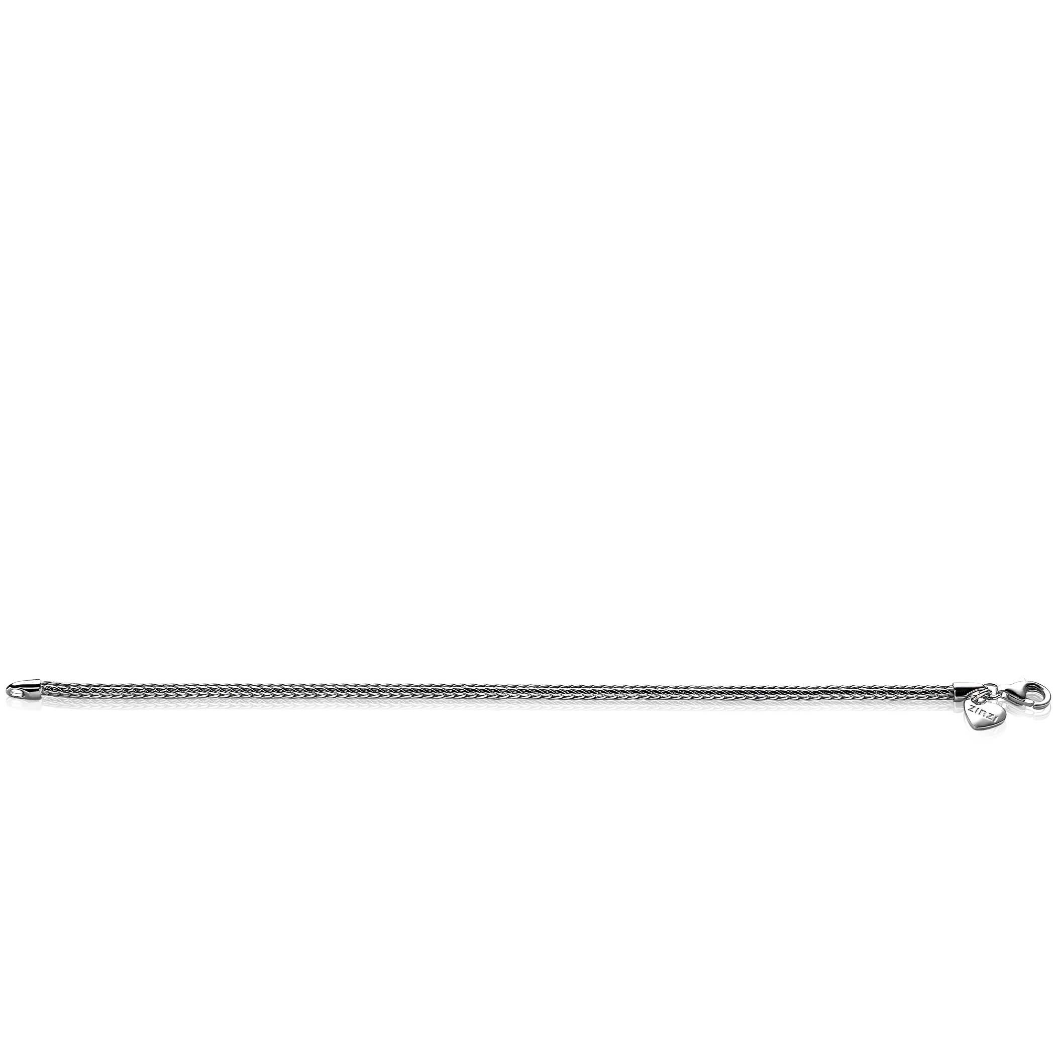 ZINZI Sterling Silver Chain Bracelet Foxtail width 3mm 19cm ZIA1287