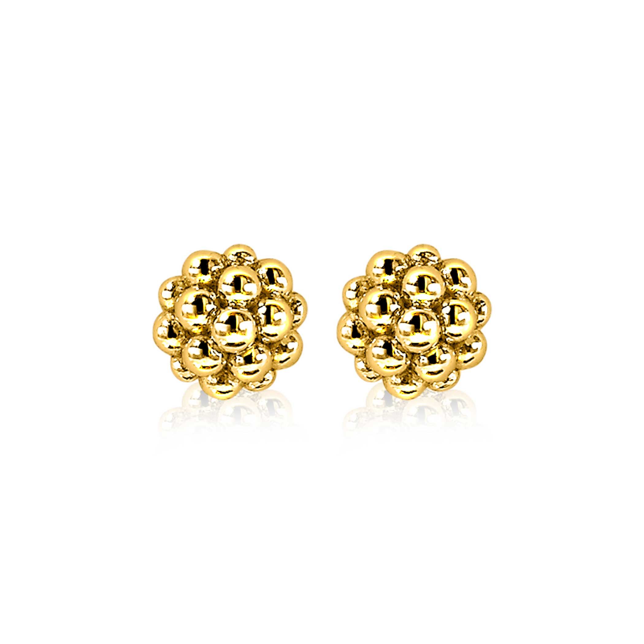 6mm ZINZI Gold Plated Sterling Silver Stud Earrings Beads ZIO1968G