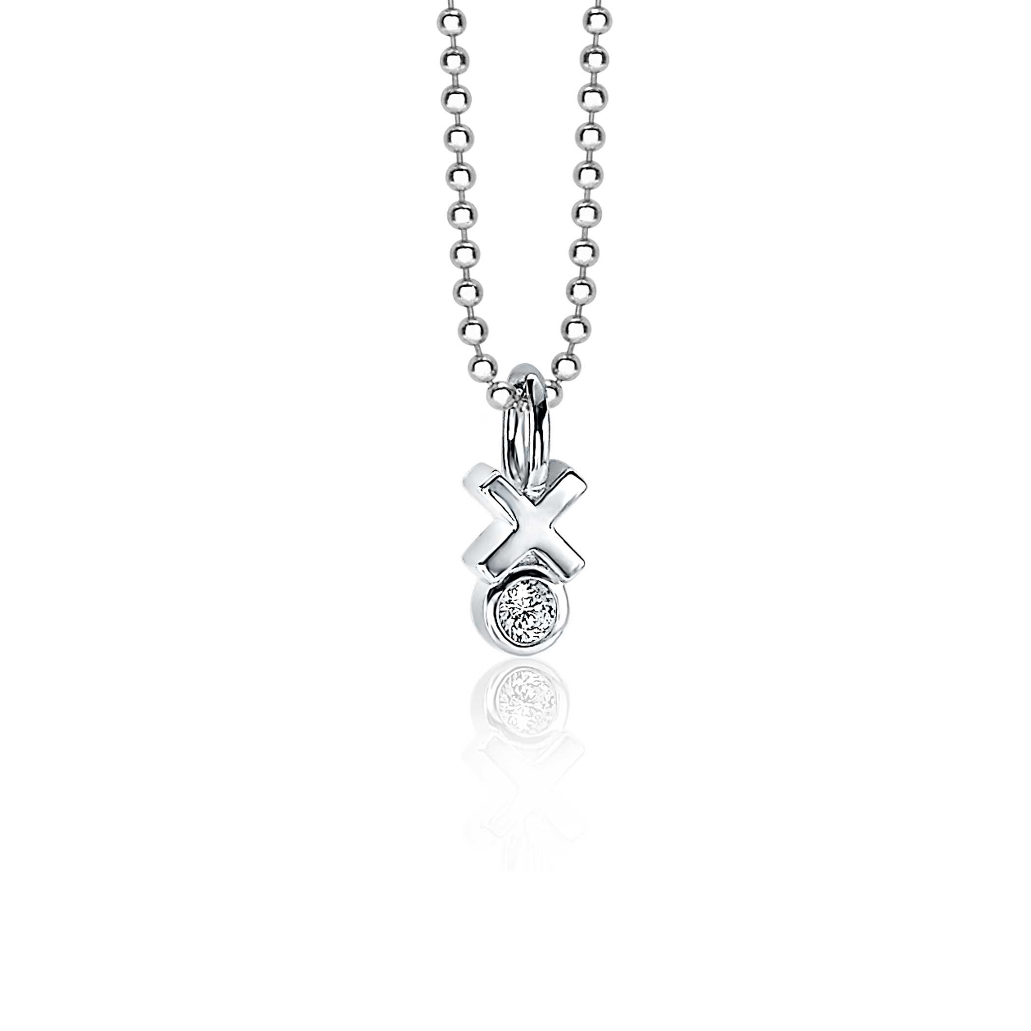 ZINZI Sterling Silver Pendant XO White ZIH1821