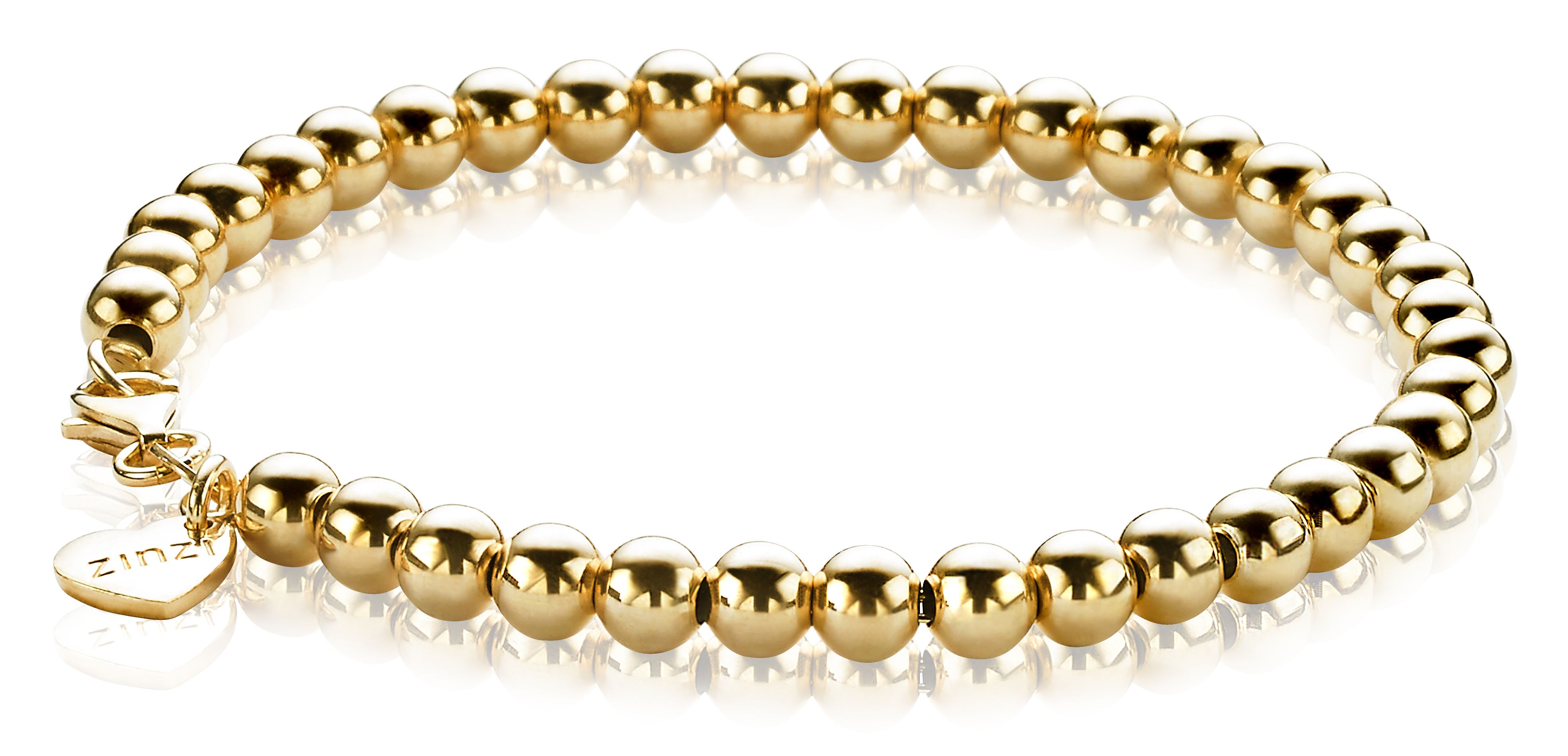 ZINZI Gold Plated Sterling Silver Bracelet Beads 17-20cm ZIA1010G