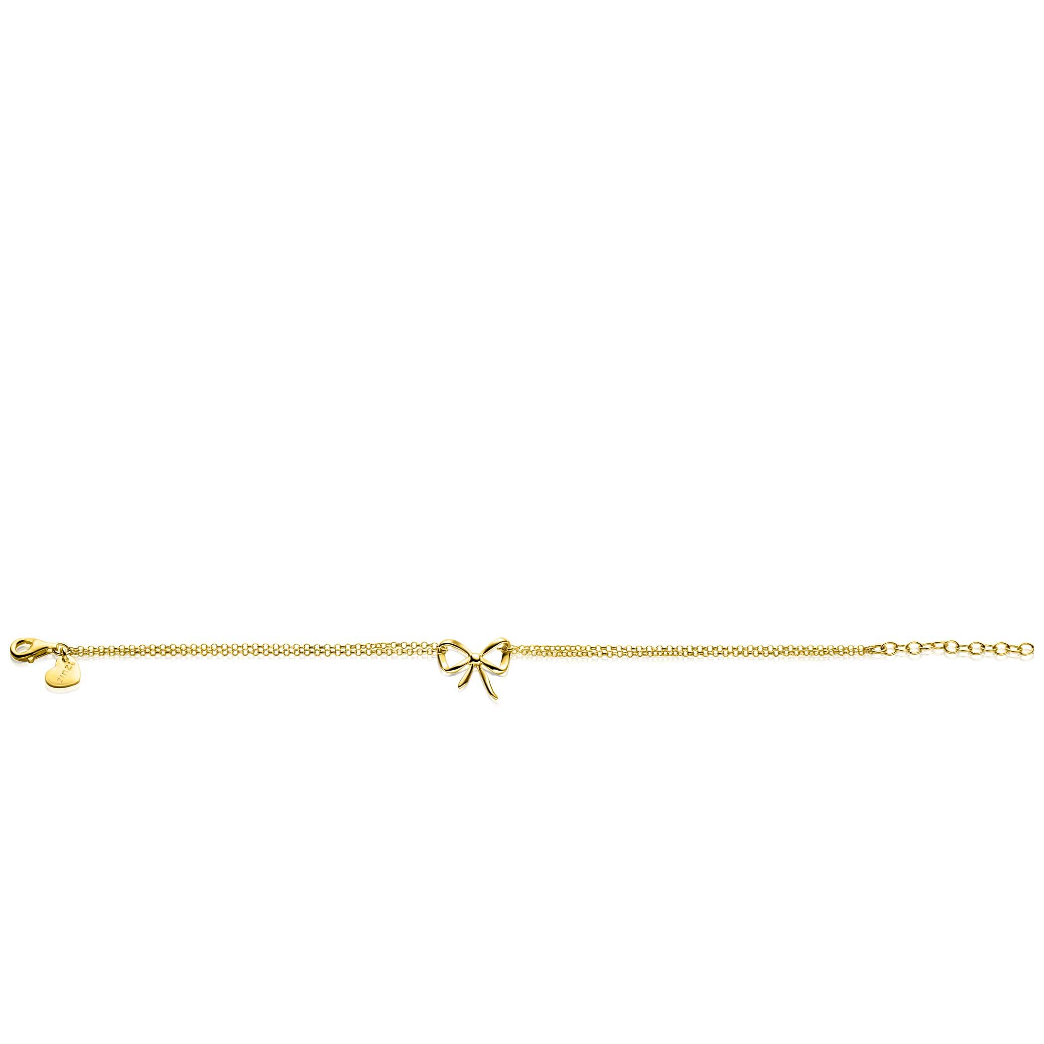 ZINZI gold plated silver multi-look bracelet with an elegant bow 17-20cm ZIA2677