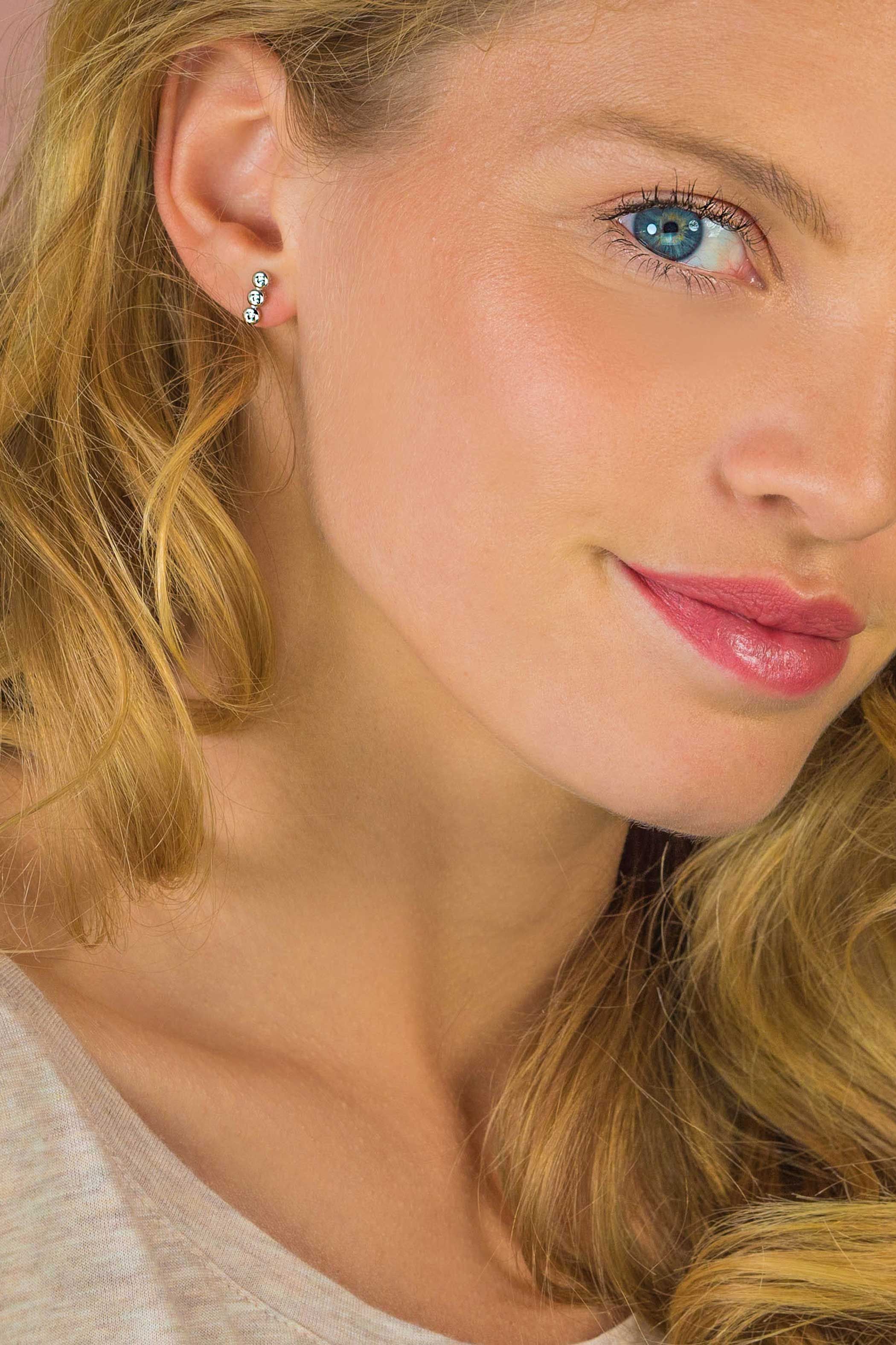 ZINZI Sterling Silver Stud Earrings 3x Round White ZIO1443