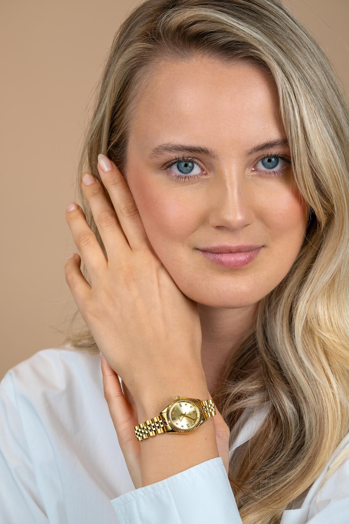 ZINZI Mini Iconic Watch 24mm Gold Colored Dial, Case and Chain Strap ZIW2710