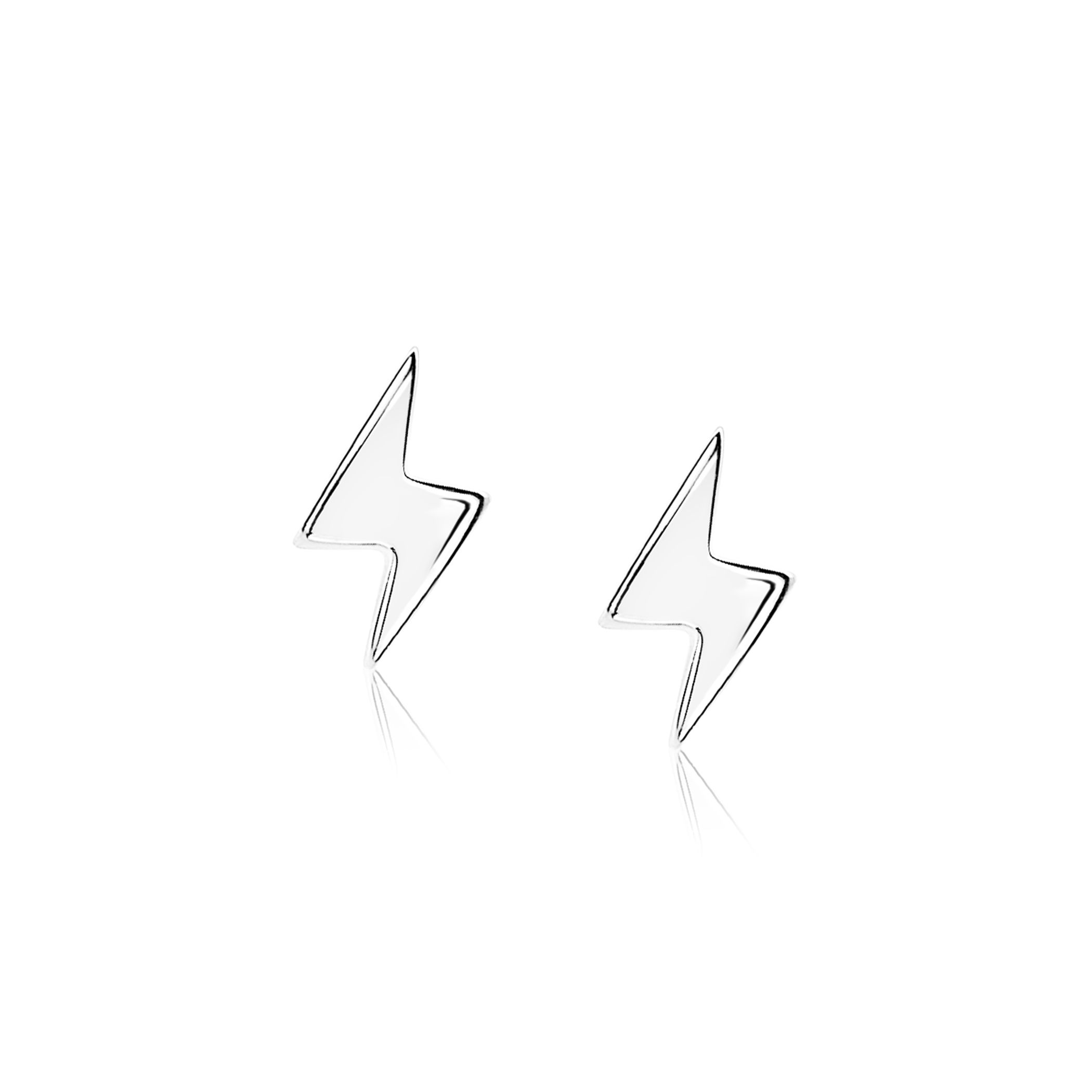 8mm ZINZI Sterling Silver Stud Earrings Bolt of Lightning ZIO1681