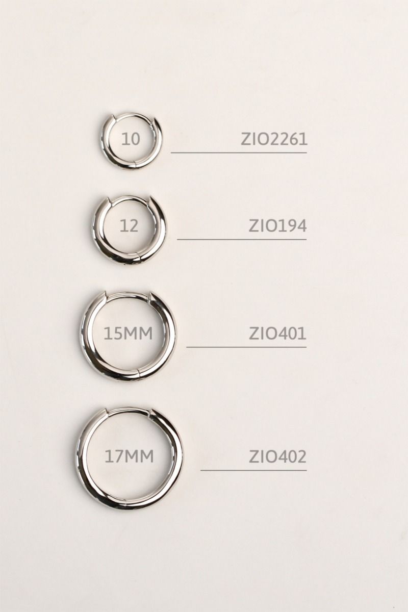 17mm ZINZI Sterling Silver Hoop Earrings 17x2mm ZIO402
