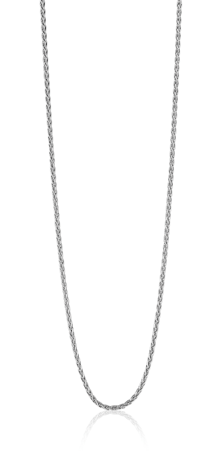 42cm ZINZI Sterling Silver Wheat Chain Necklace ZILC-P42