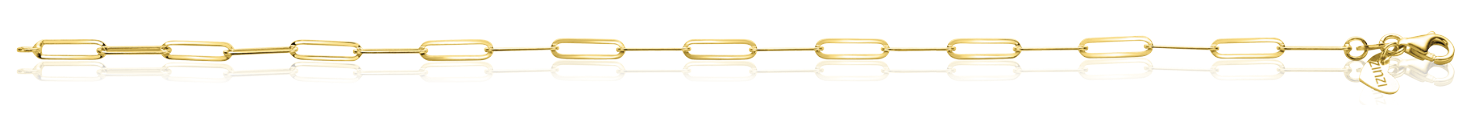 ZINZI 14K Gold Bracelet with Paperclip Chains 2,7mm width ZGA297