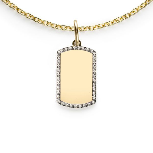 14mm ZINZI 14K Gold Engravable Flat Bar with White Gold Pearls ZGH365-14 (excl. necklace)