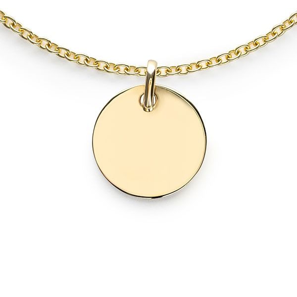 10mm ZINZI 14K Gold Pendant Trendy Shiny Coin ZGH397-10 (excl. necklace)
