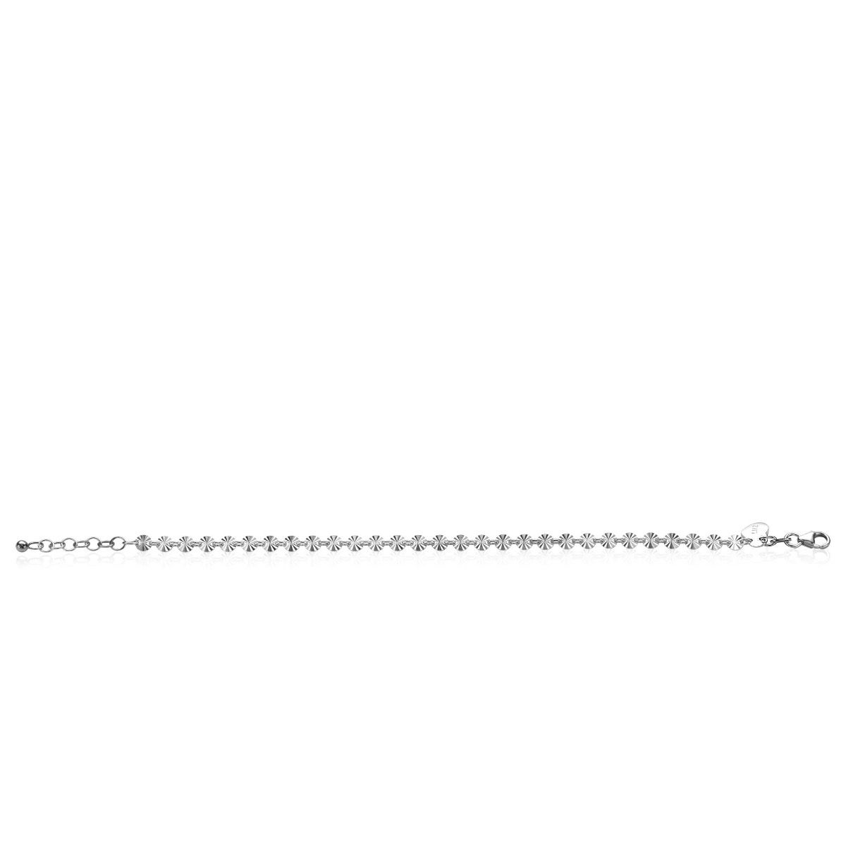 ZINZI Sterling Silver Bracelet Coins with Sunbeams width 4,3mm ZIA2272