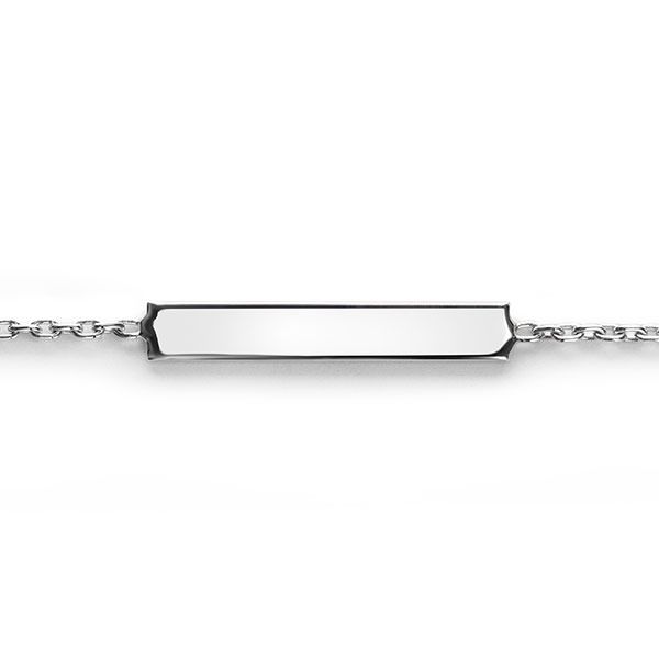ZINZI Sterling Silver Bracelet with Shiny Plate for Engraving 17-20cm ZIA2344