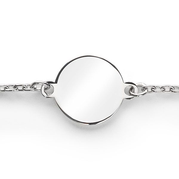 ZINZI Sterling Sterling Silver Bracelet with Round Plate 15mm for Engraving 17-20cm ZIA2345