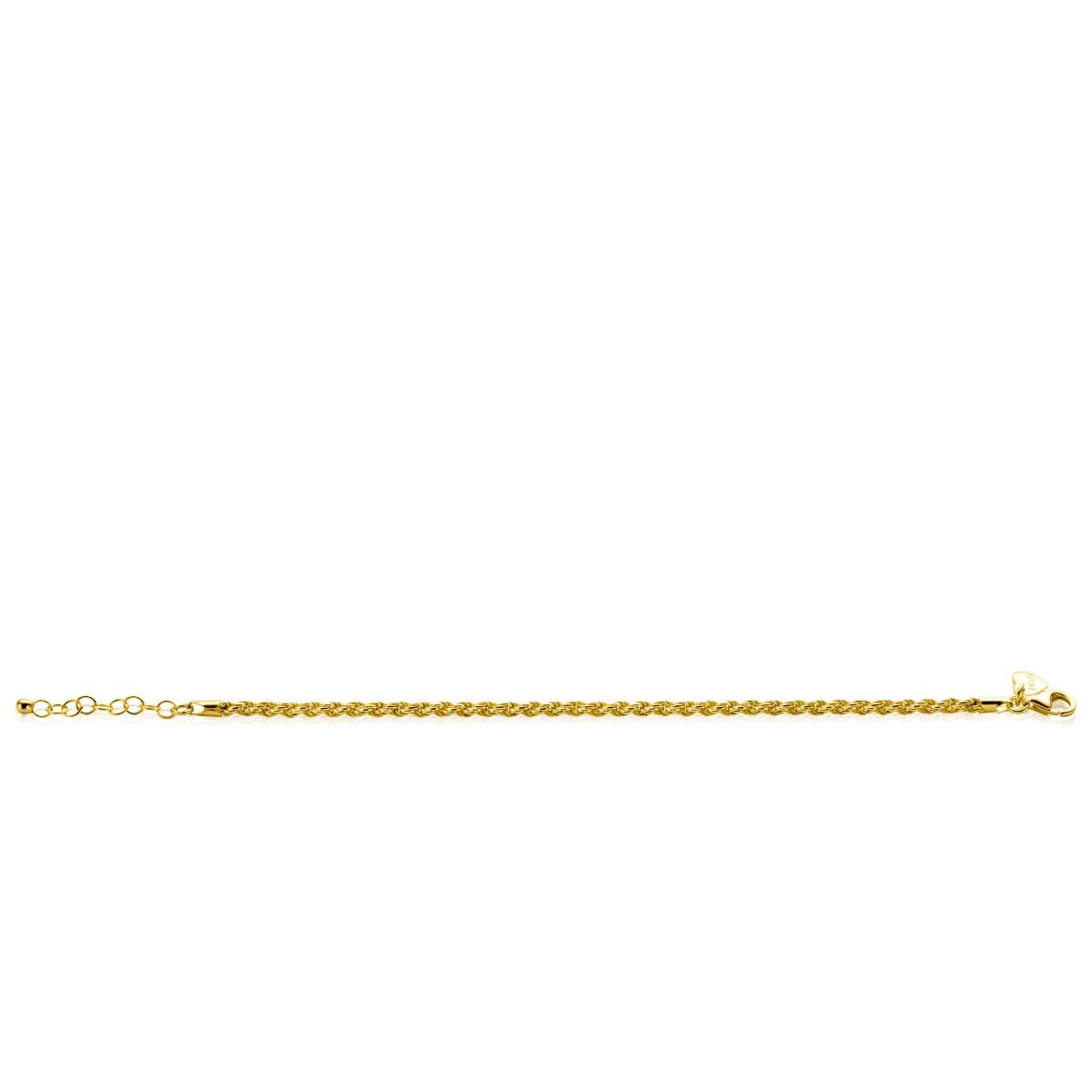 ZINZI Gold Plated Sterling Silver Rope Chain Bracelet width 2,6mm ZIA2386G