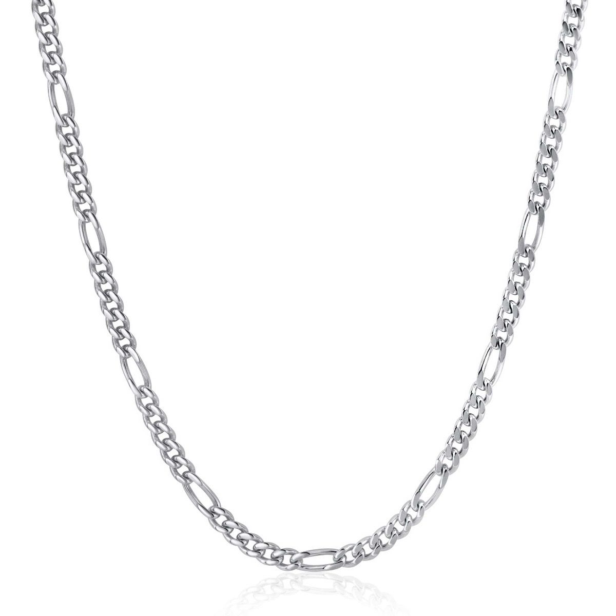 ZINZI Sterling Silver Figaro Chain Necklace 3.5mm width 40-45cm ZIC2291