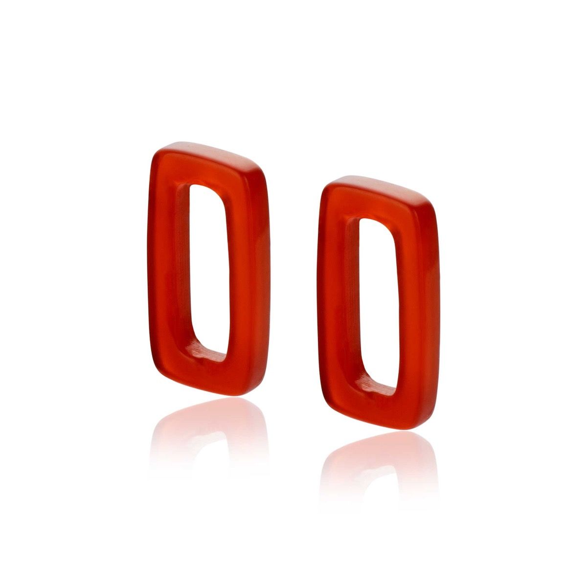 16mm ZINZI Earrings Pendants Rectangle in Red Agate ZICH2230 (excl. hoop earrings)