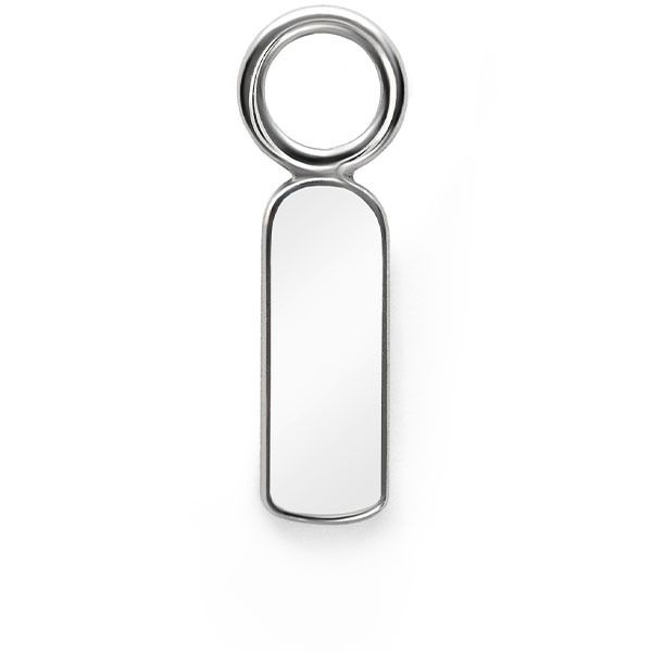 13mm ZINZI Sterling Silver Earrings Pendants Rectangular Small Plate ZICH2344 (excl. hoop earrings)