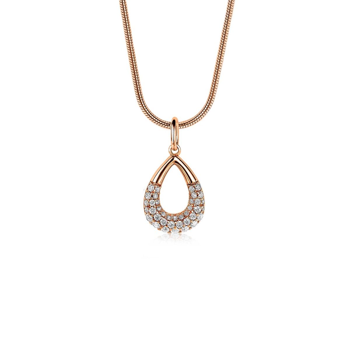 ZINZI Rose Gold Plated Sterling Silver Pendant Drop White ZIH1756R