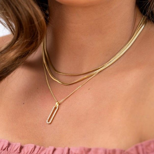 ZINZI Gold Plated Sterling Silver Oval Pendant White Zirconia ZIH2231 (excl. necklace)